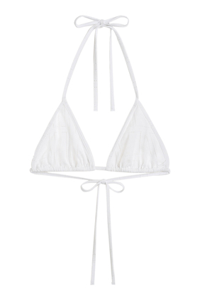 Monogram Pointelle Bikini Top