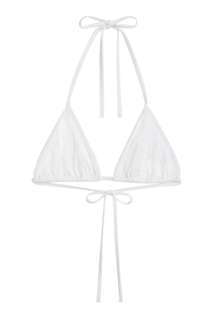 Monogram Pointelle Bikini Top