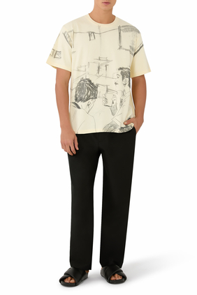 Cafe Scene All-Over Print T-Shirt