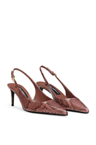 Python Skin 60 Slingback Pumps