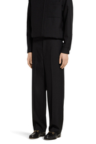 Logo Wool Blend Twill Pants