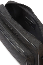 Nylon Shoulder Bag With All-Over Jacquard Eagle