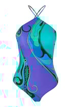 Orchidee Print Cross-Strap Swimsuit