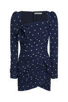 Polka Dot Draped Mini Dress