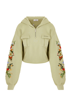 Bookish Flowers Cropped Hoodie