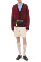 Wool Cardigan with Toute La V Pattern