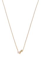 Kids Tiny Bling Butterfly Letter Alef Necklace, 18k Yellow Gold & Enamel