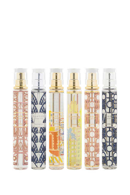 مجموعة هدايا  6 بخاخات معطر غرف بحجم مناسب للسفر سان تروبيه / ميامي / باريس / مانهاتن / وومن/ جنتلمان