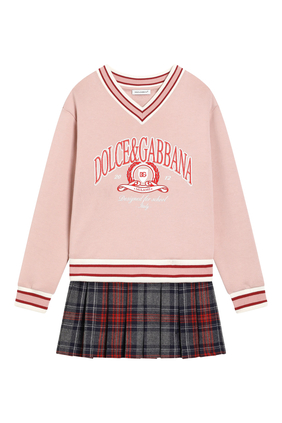 Kids DG Logo Tartan Dress