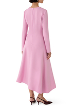 Asymmetric Wool-Blend Crepe Dress