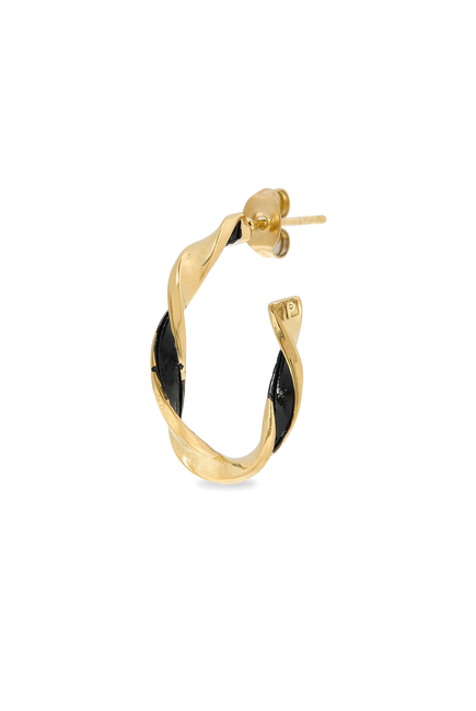 Two-Tone Thick Hoop Earrings