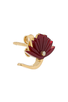 Psychedelia Stud Earrings, 18k Yellow Gold, Diamonds & Red Agate
