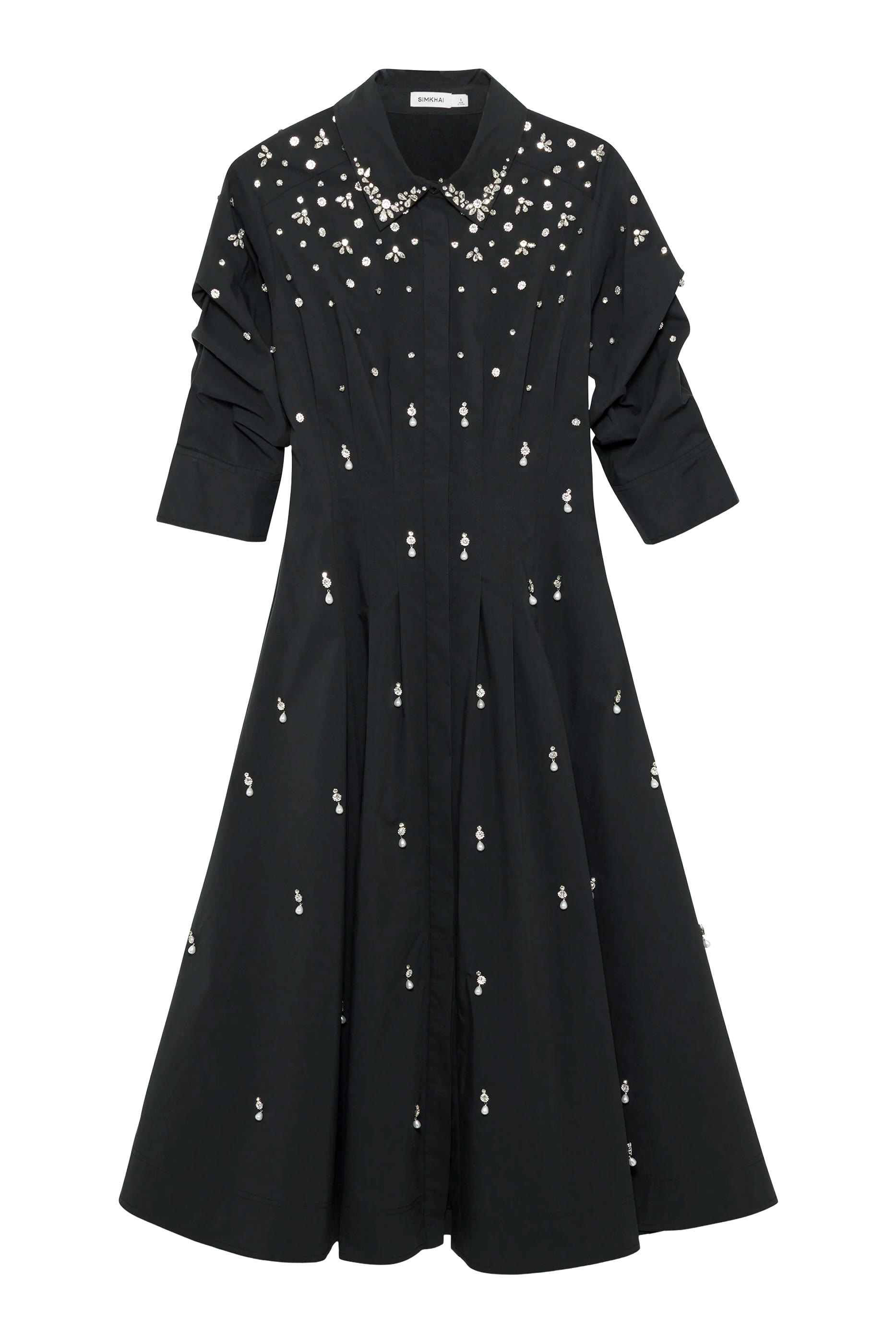 فستان جاز متوسط الطول مطرز