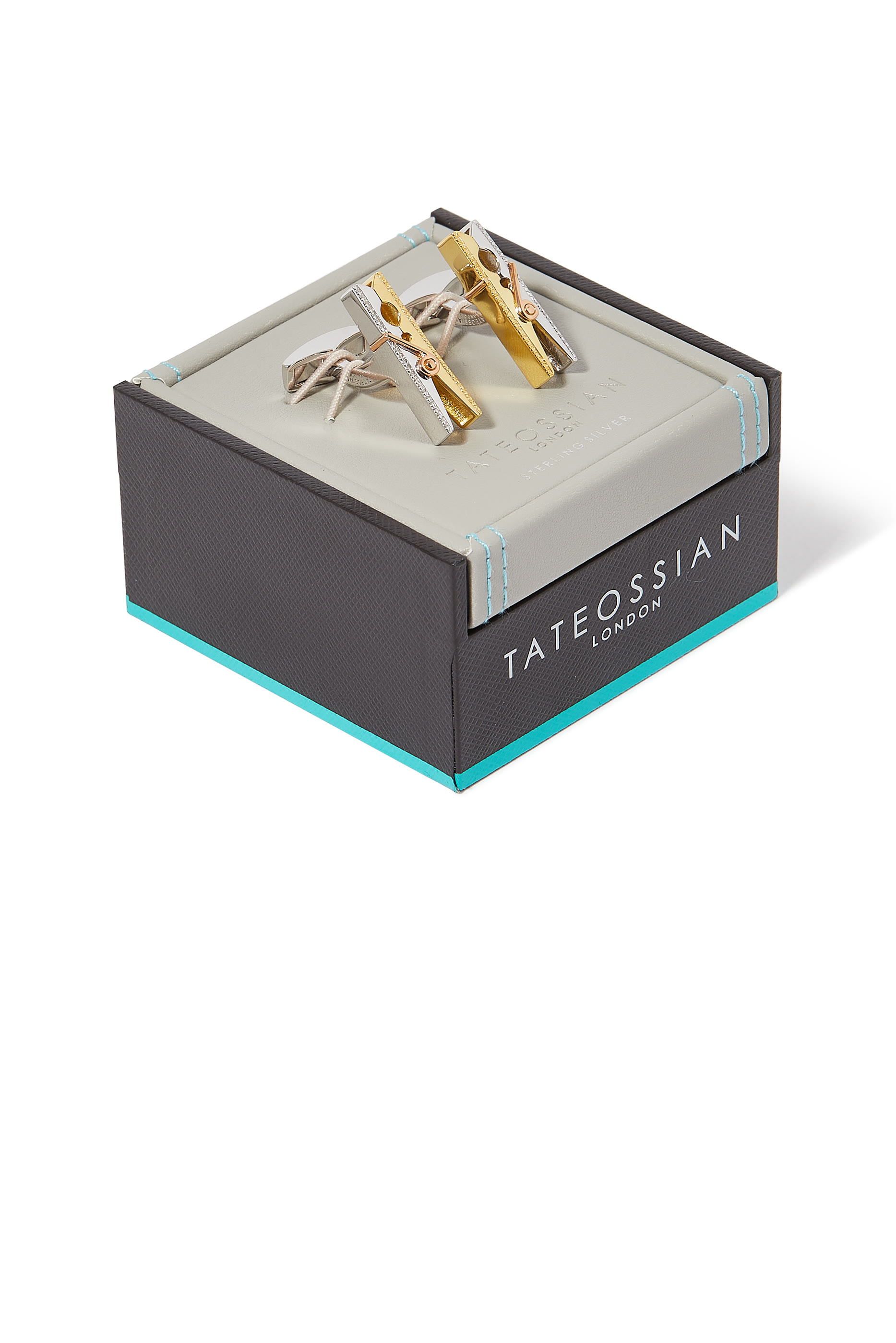 أزرار أكمام محفورة بشعار الماركة، ذهب أصفر