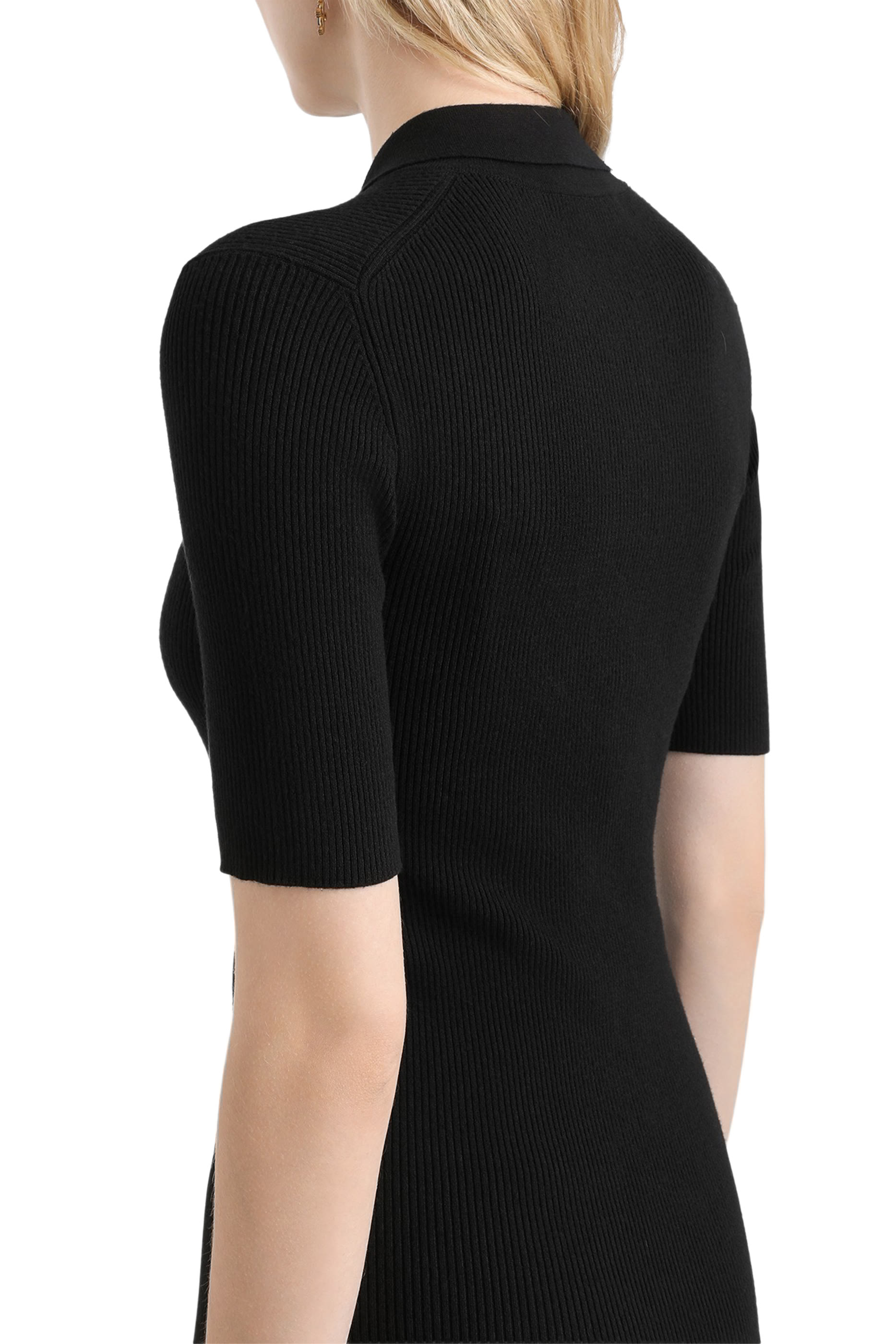 كنزة بولو قماش مضلع