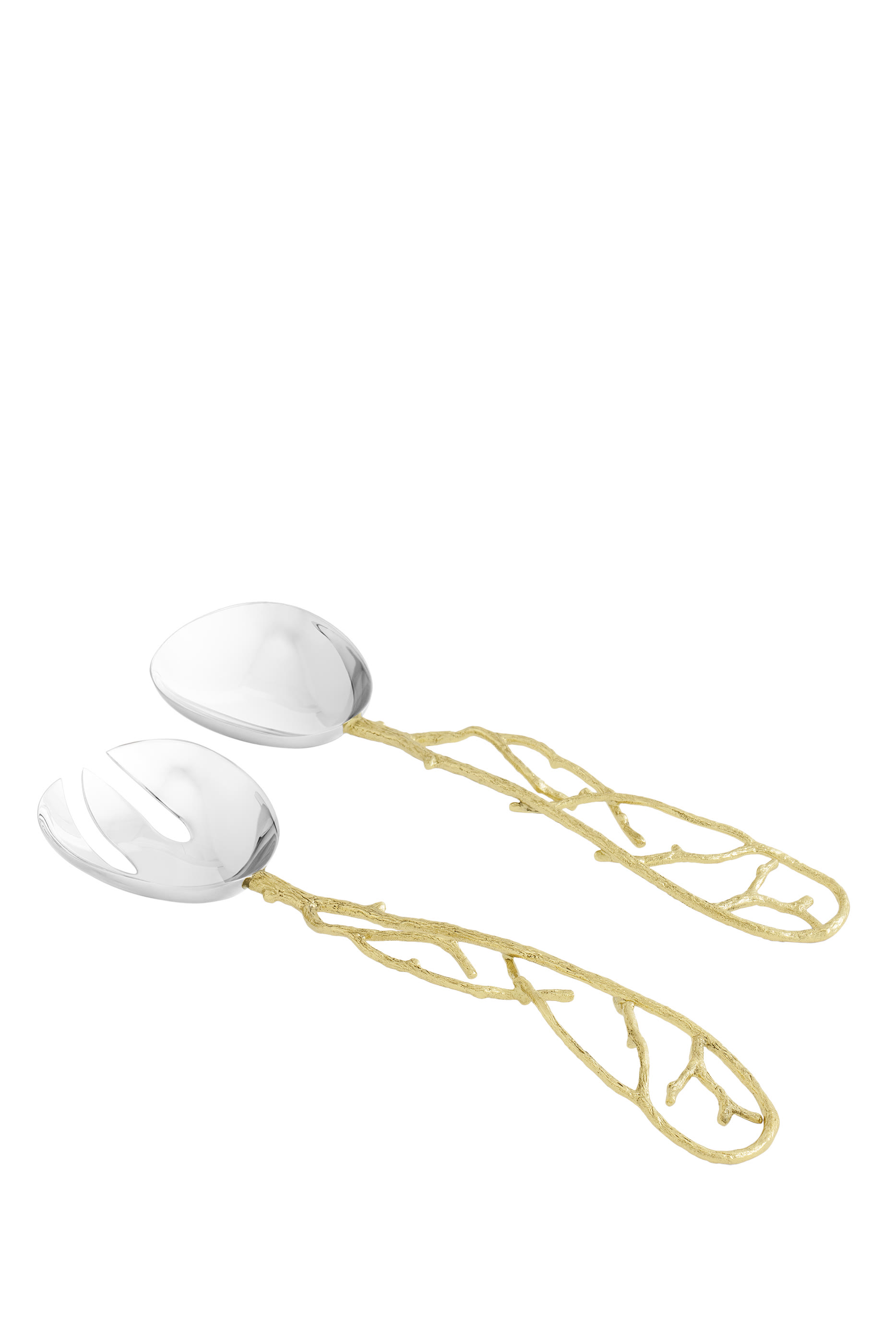 طقم تقديم بفراشات وأغصان جنكة بلون ذهبي