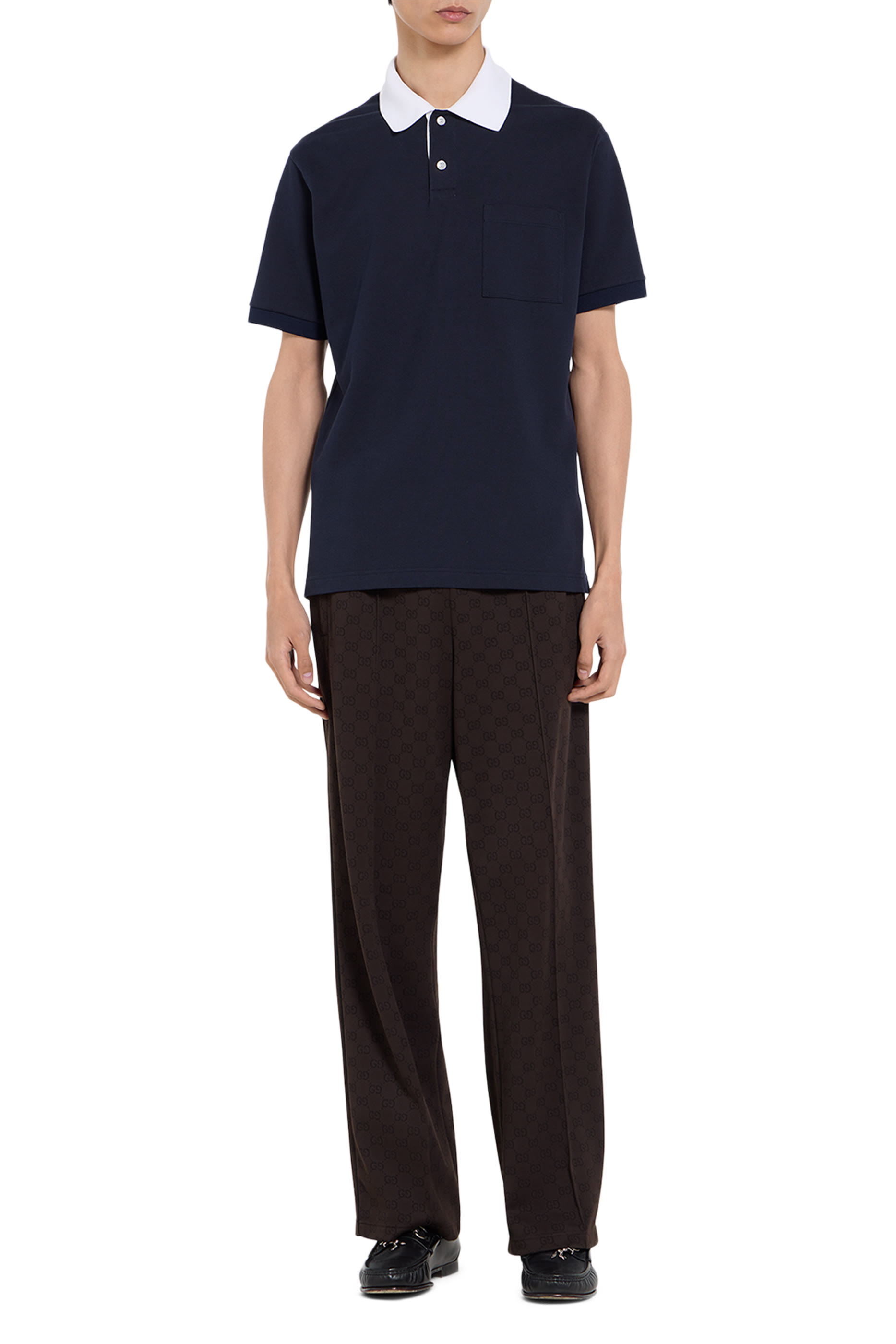 قميص بولو قطن بيكيه مطاطي