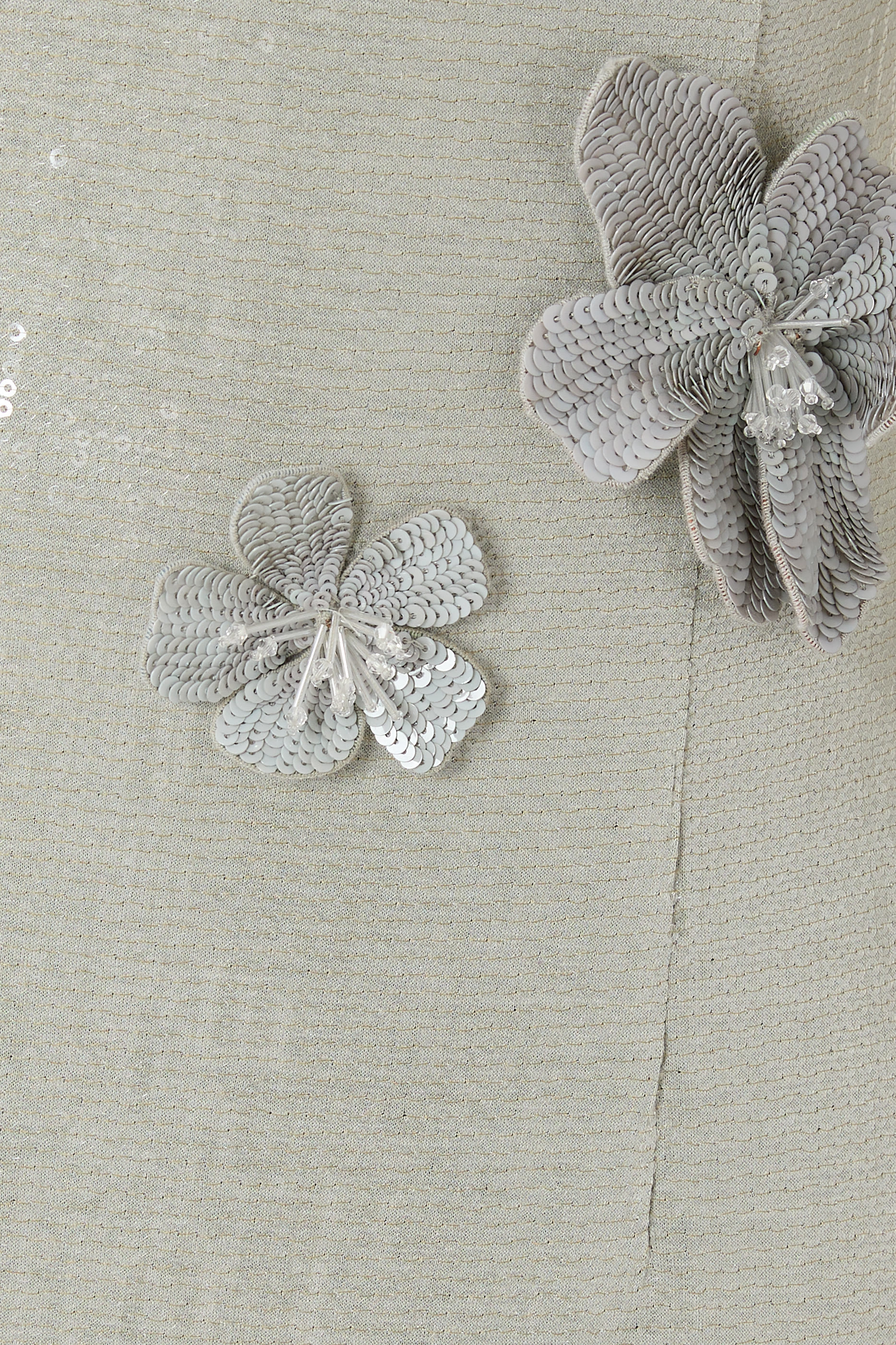 Long Sleeve Sequin Cherry Blossom Embroidered Gown 