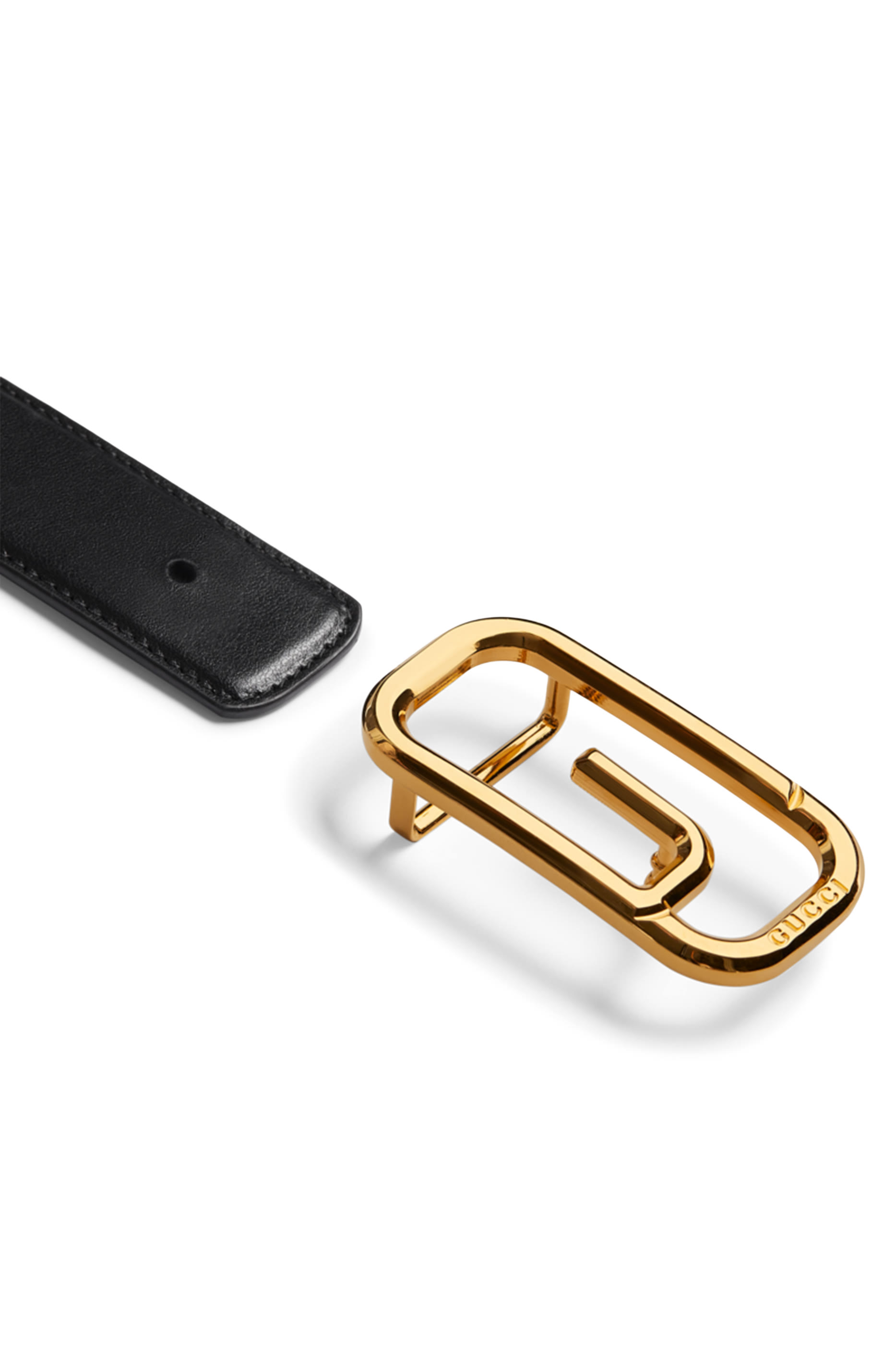 حزام بوجهين وحلية مربعة بتصميم حرف شعار الماركة