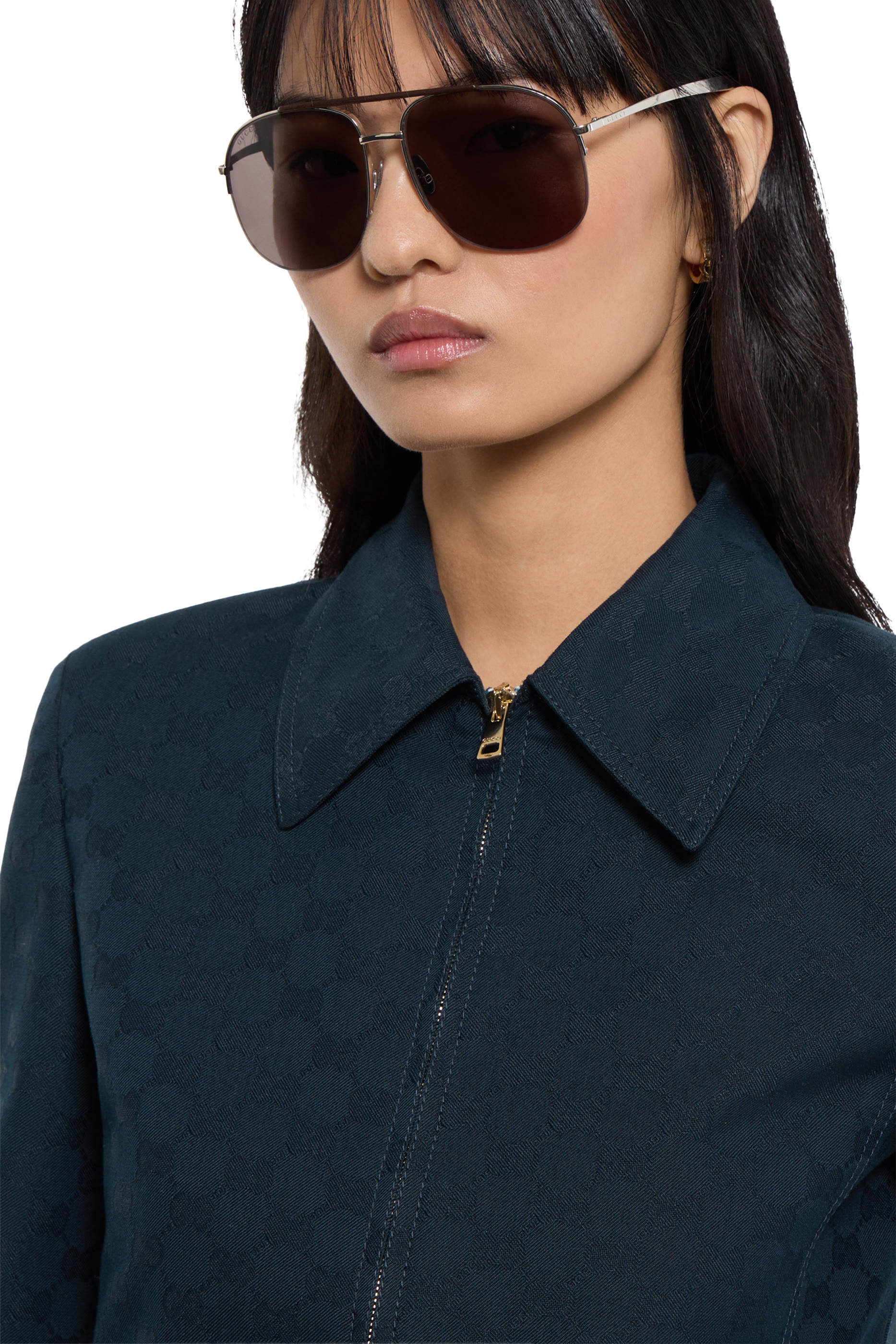 جاكيت بسحاب قطن غابردين بشعار الماركة