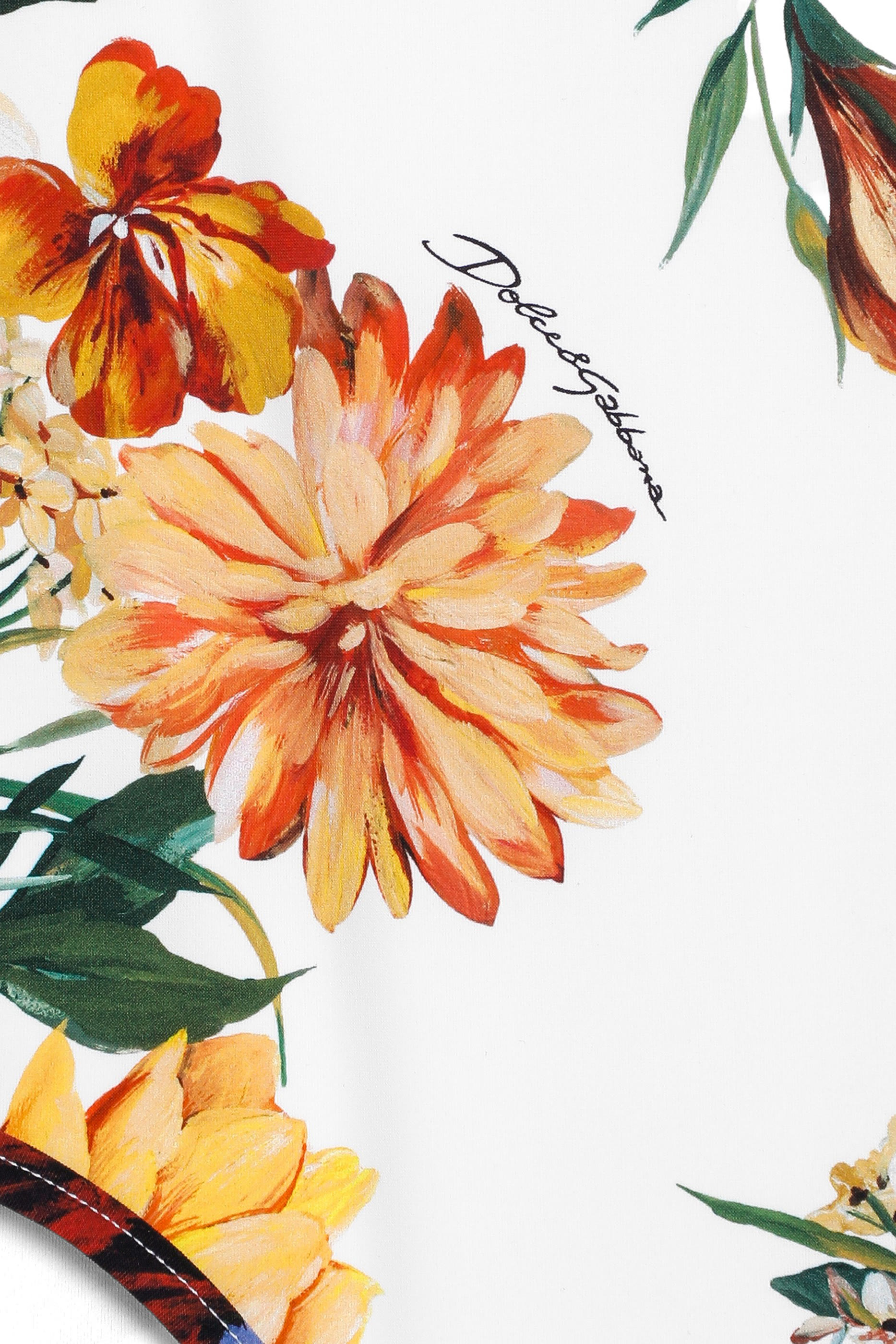 بدلة سباحة بتصميم قطعة واحدة وطبعة زهور للأطفال