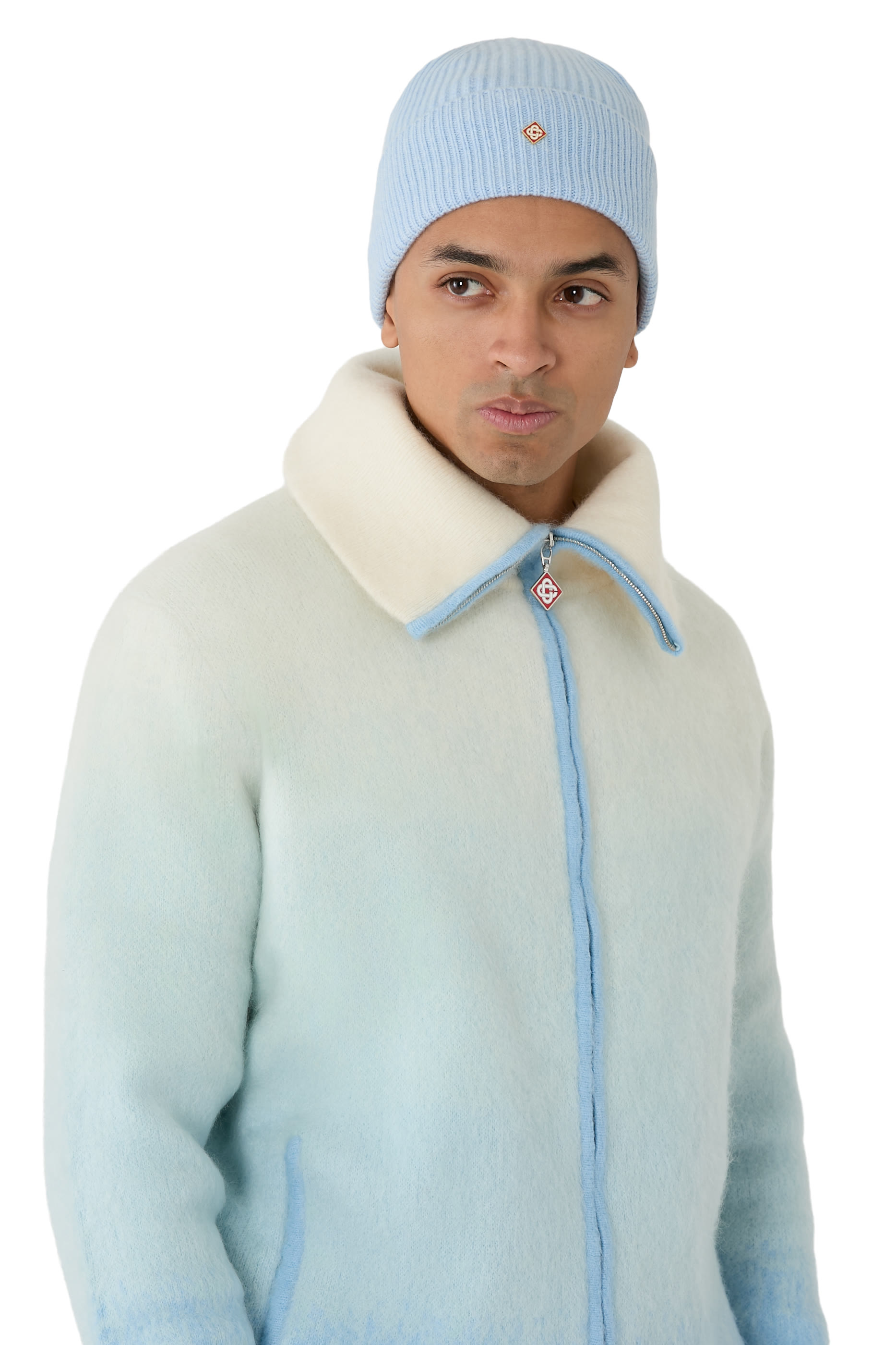 قبعة بيني نسيج صوف مضلع