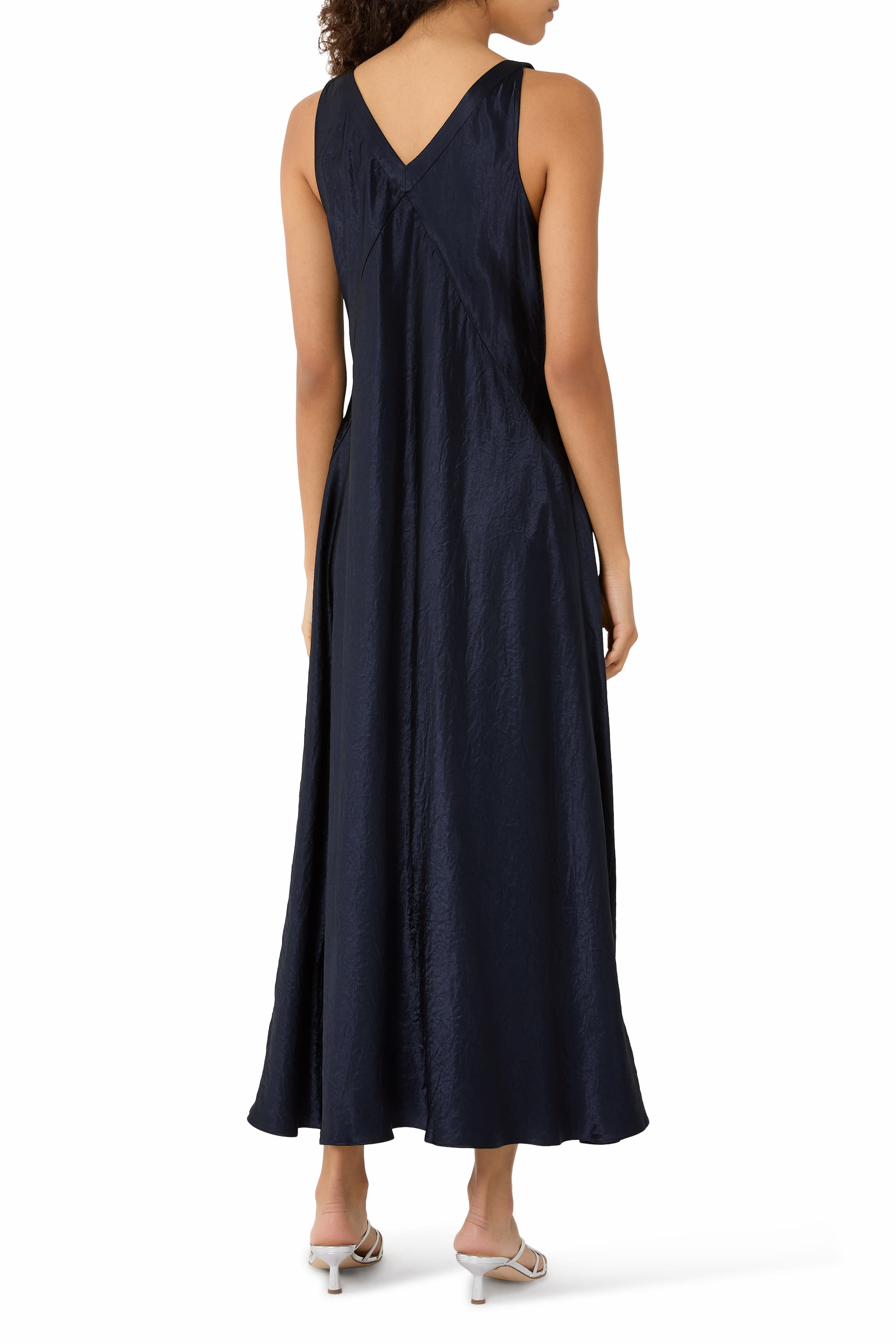 فستان بياقة V ستان بارز الملمس