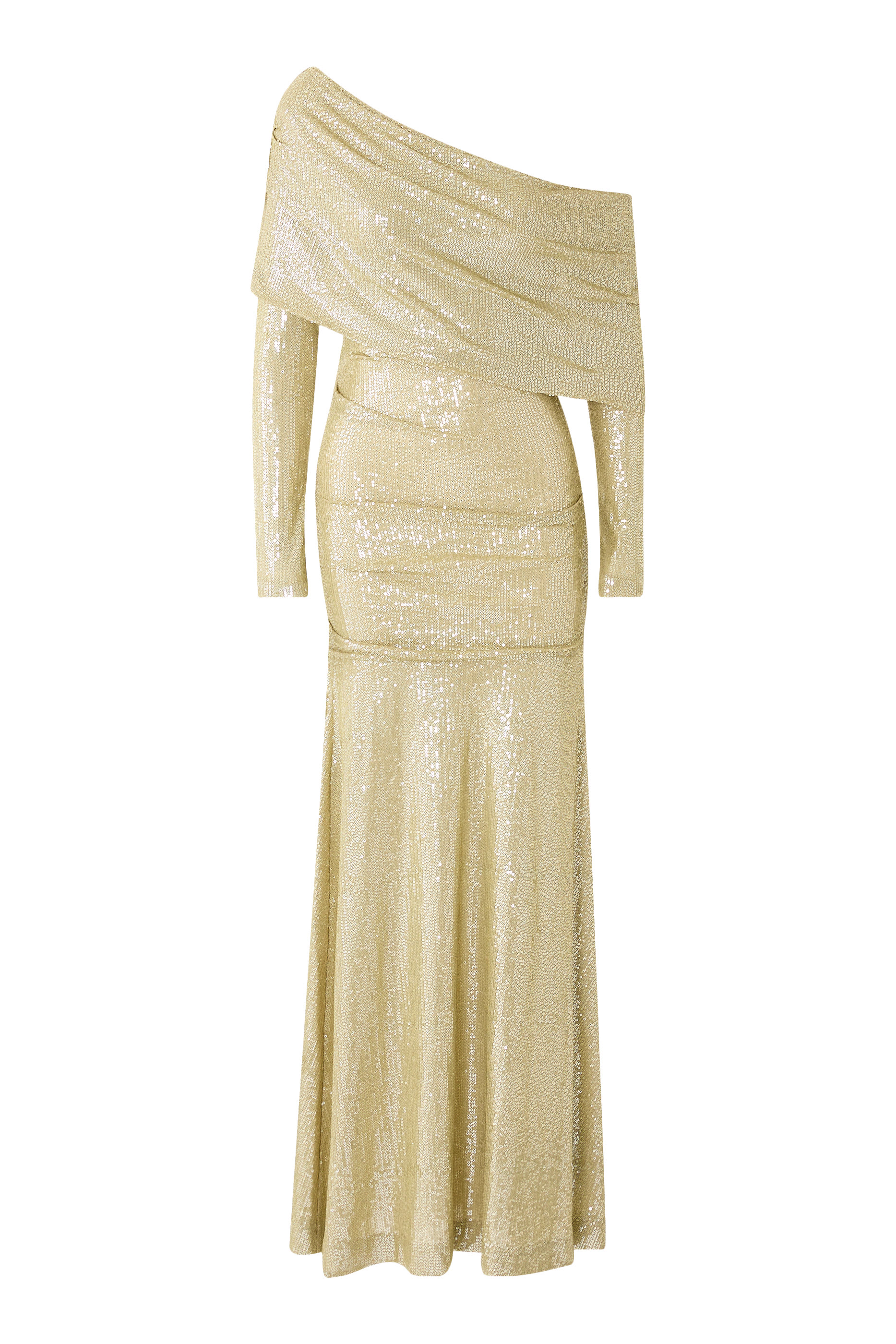 فستان سهرة نوفا بكتف مكشوف بطول الكاحل