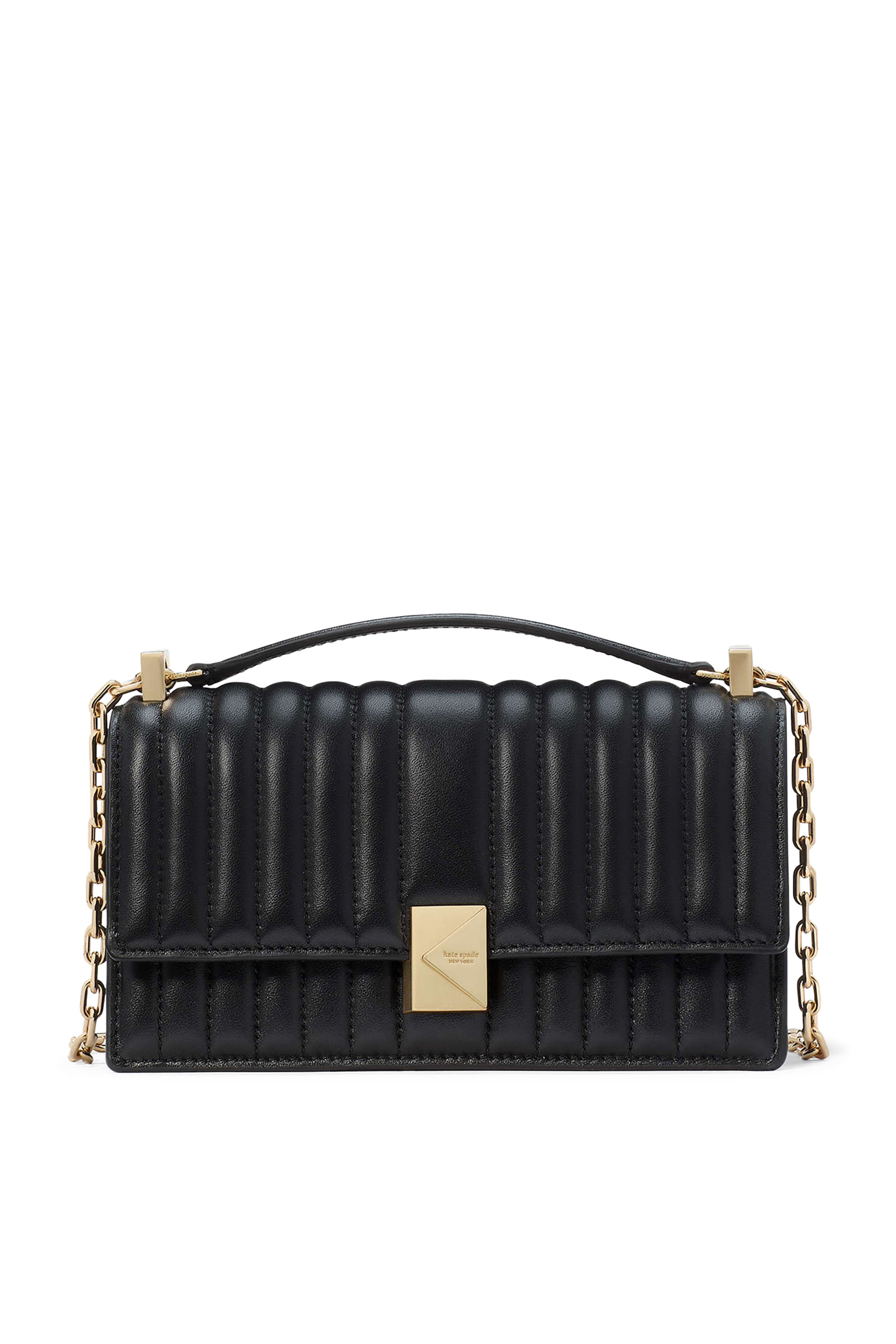 حقيبة كروس بودي ديكو صغيرة بغطاء قلاب وسلسلة جلد مبطن