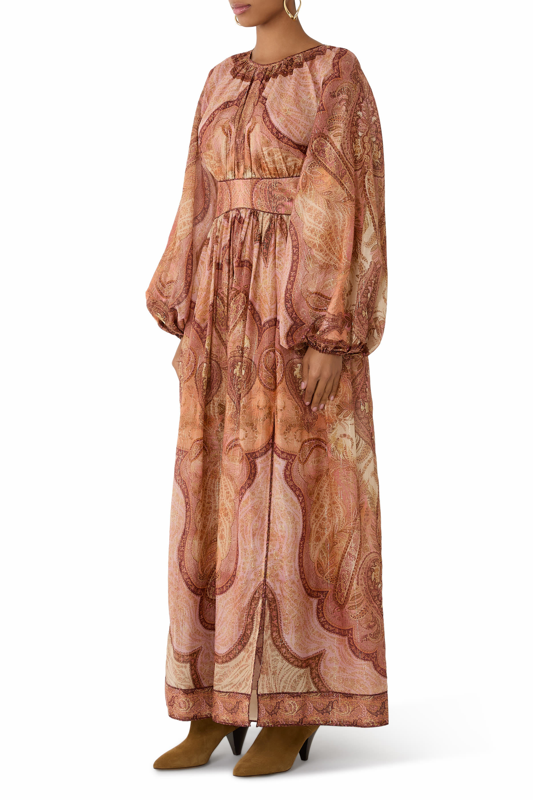 فستان واندر لاست متوسط الطول بأكمام طويلة