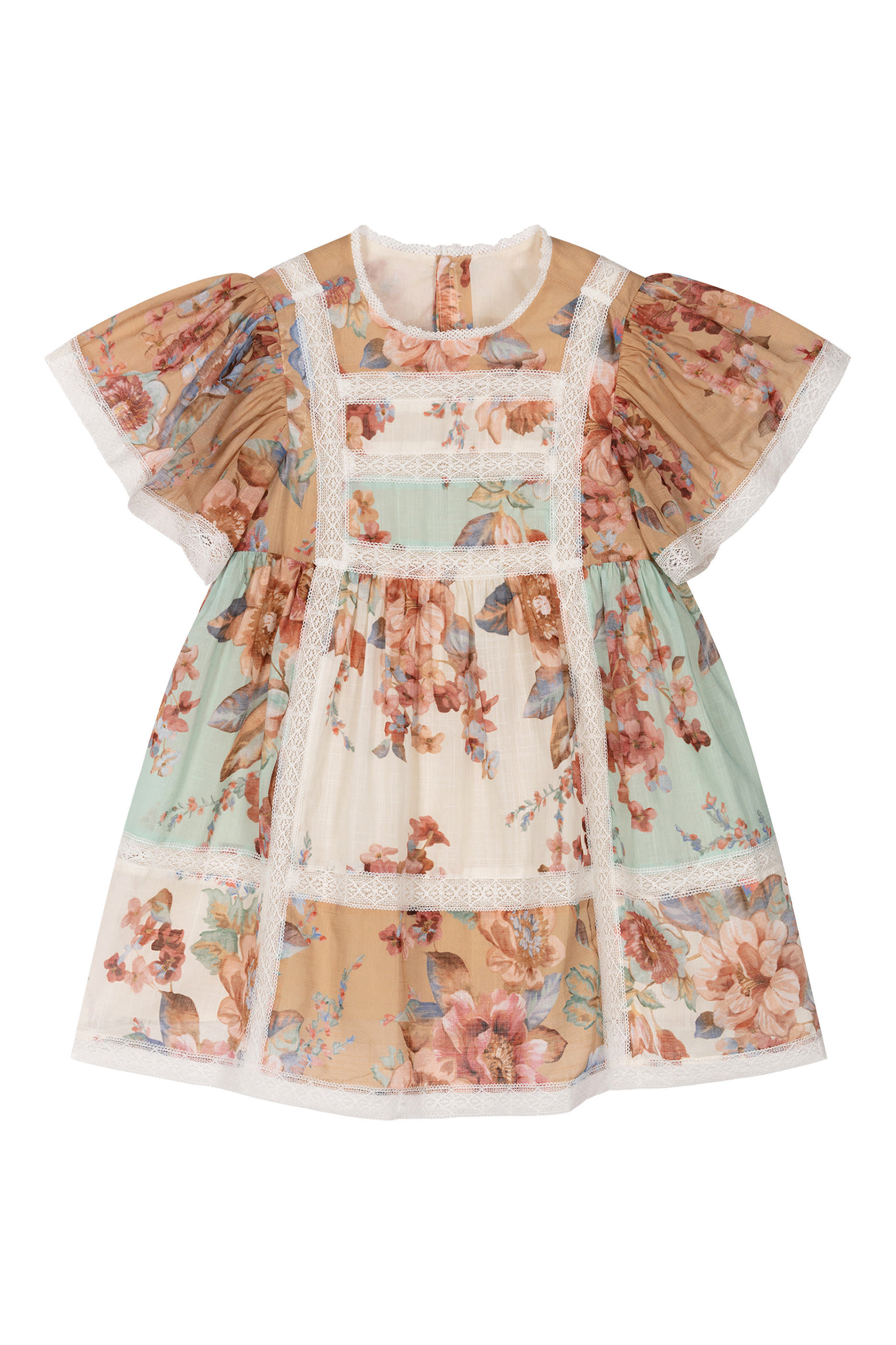 فستان اويكن بحافة مقسمة قطن 