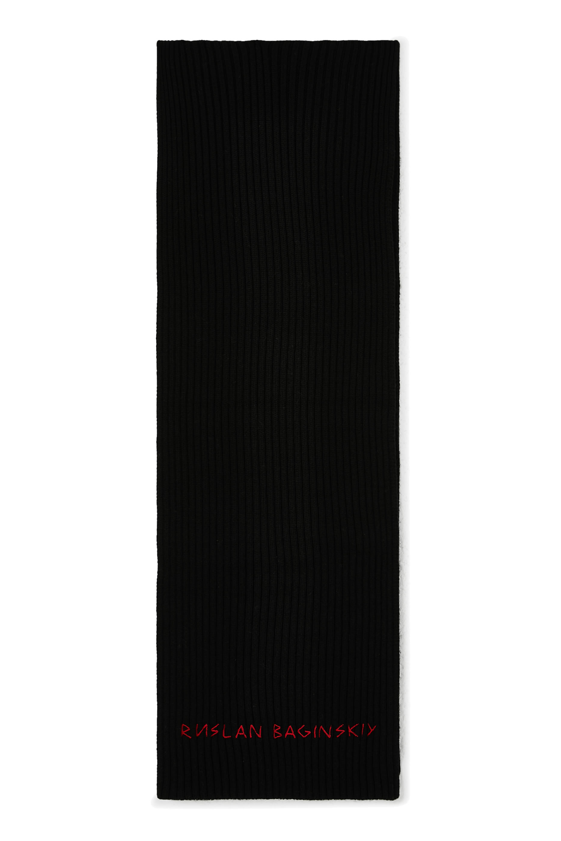 Monogram-Embroidered Wool Scarf