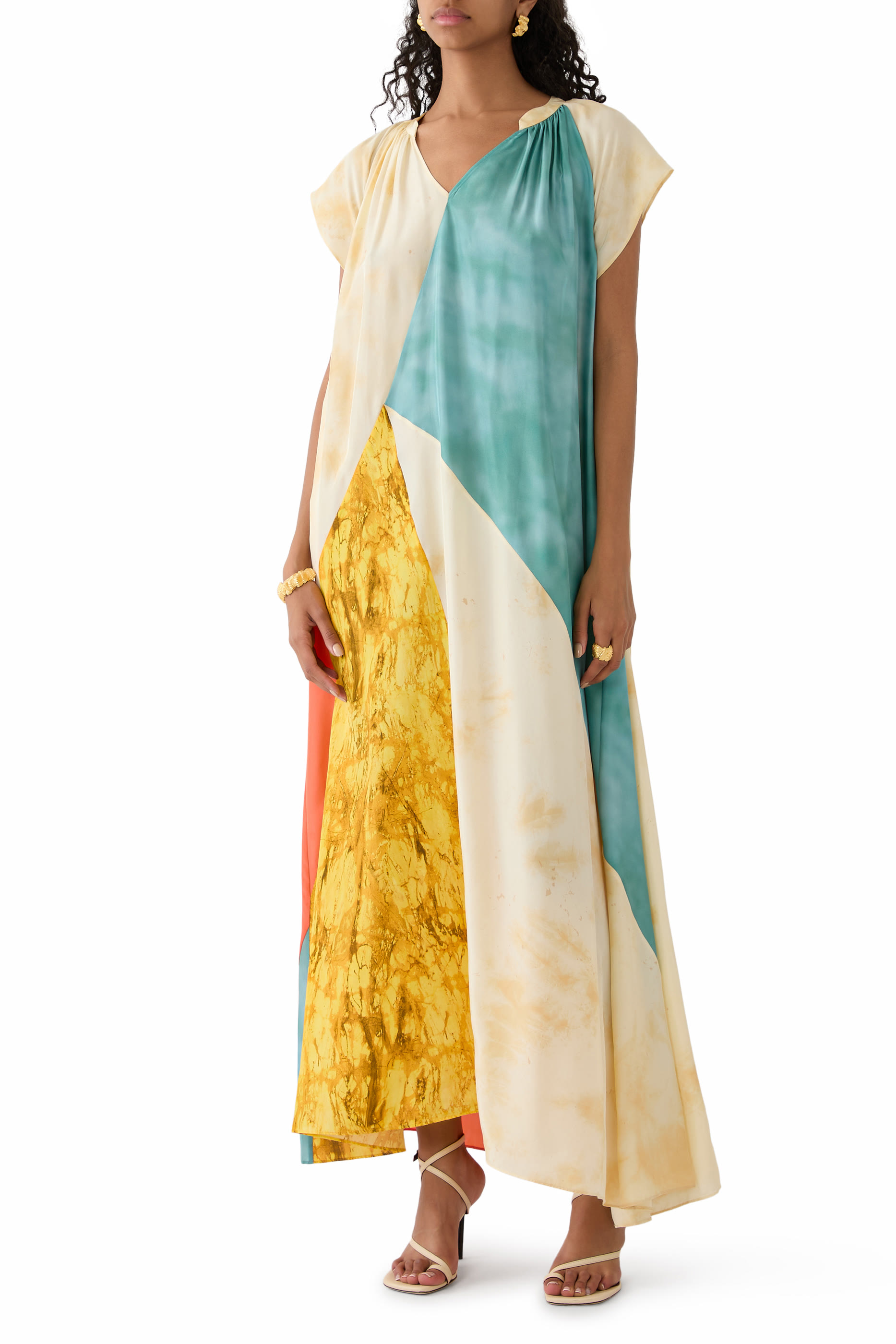 فستان توليبا بلانشارت بنقشة حرير