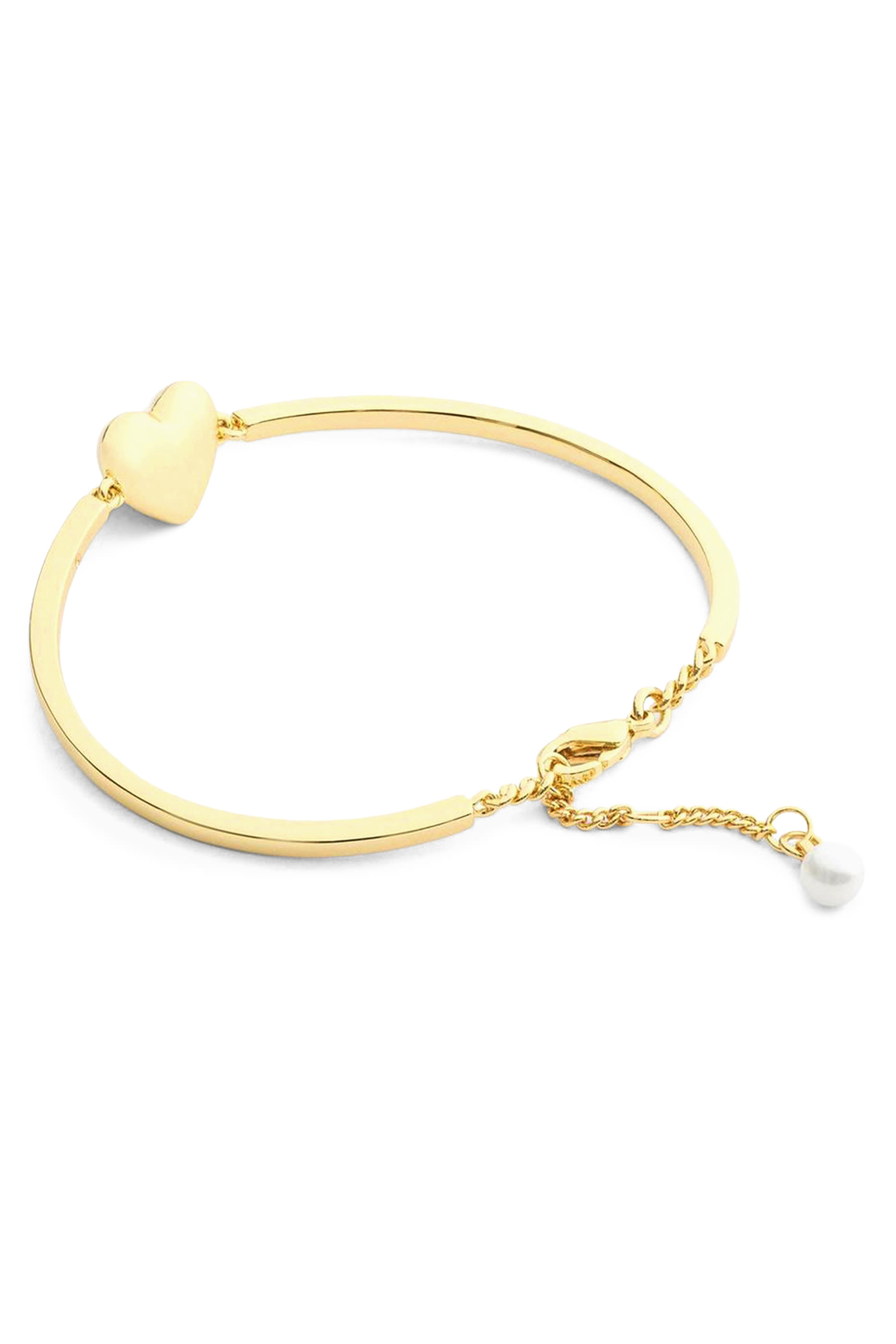  سوار مفتوح بحلية قلب مزينة بمينا وشعار C