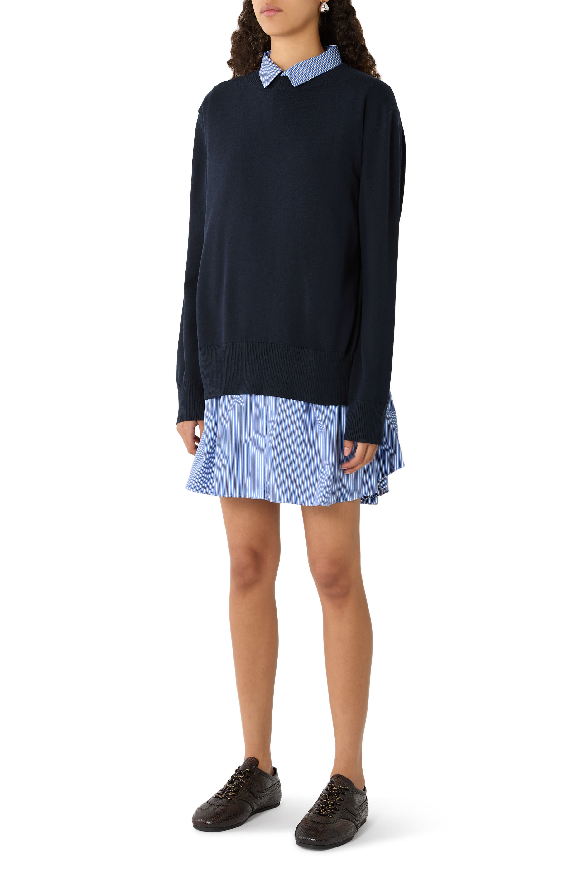 Hybrid Cotton Knit Shirt Dress