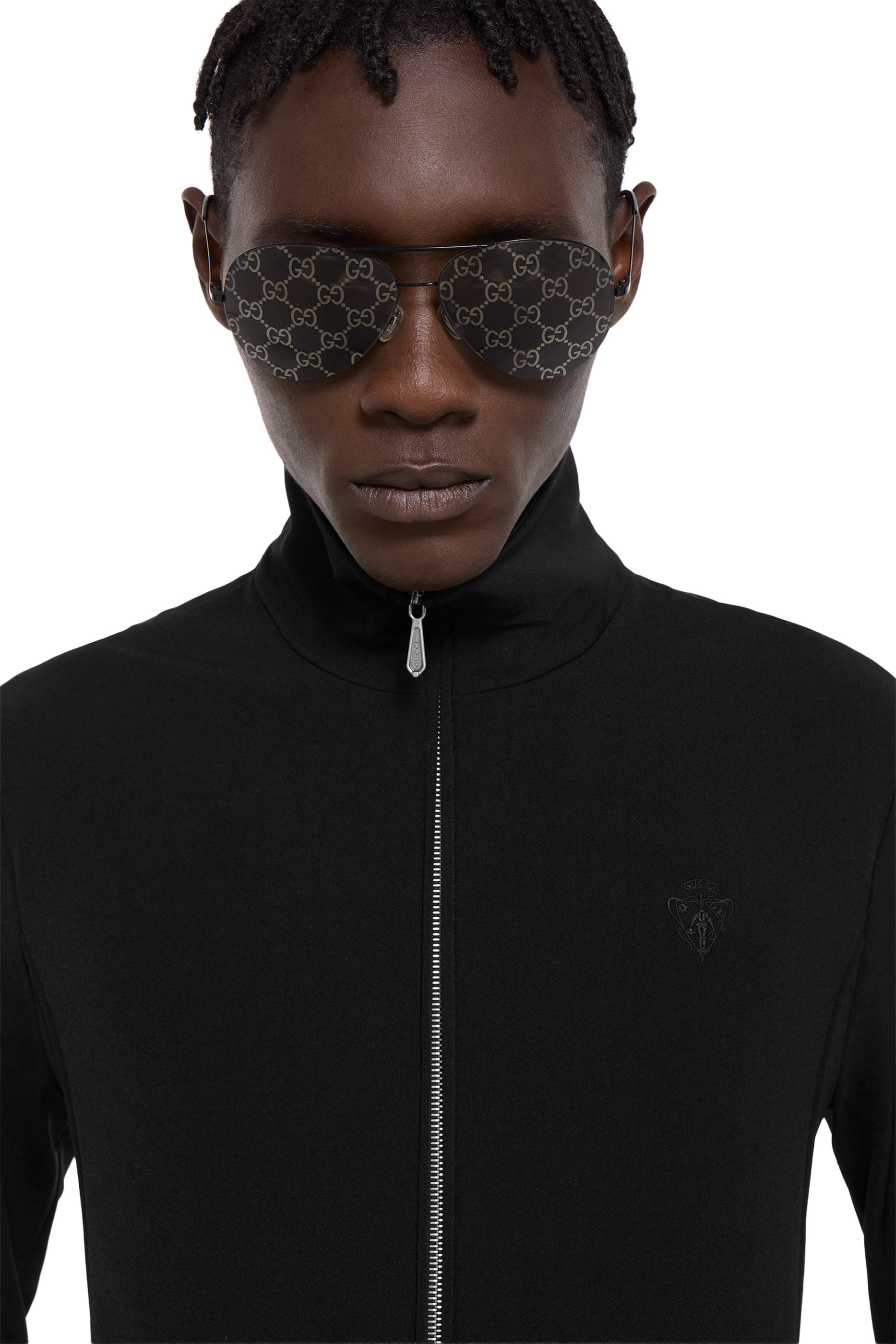 جاكيت بسحاب مطرز بشعار كريست