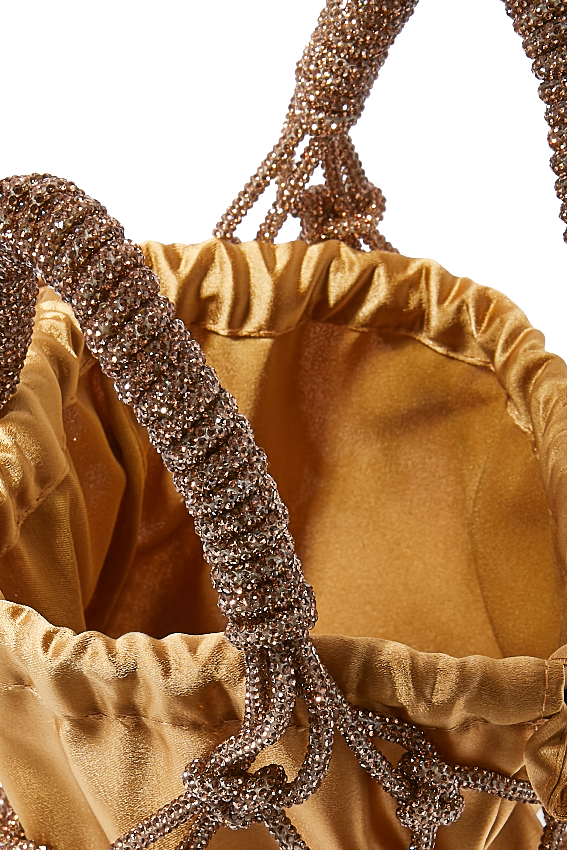 حقيبة ماكرميه صغيرة مرصعة بكريستال