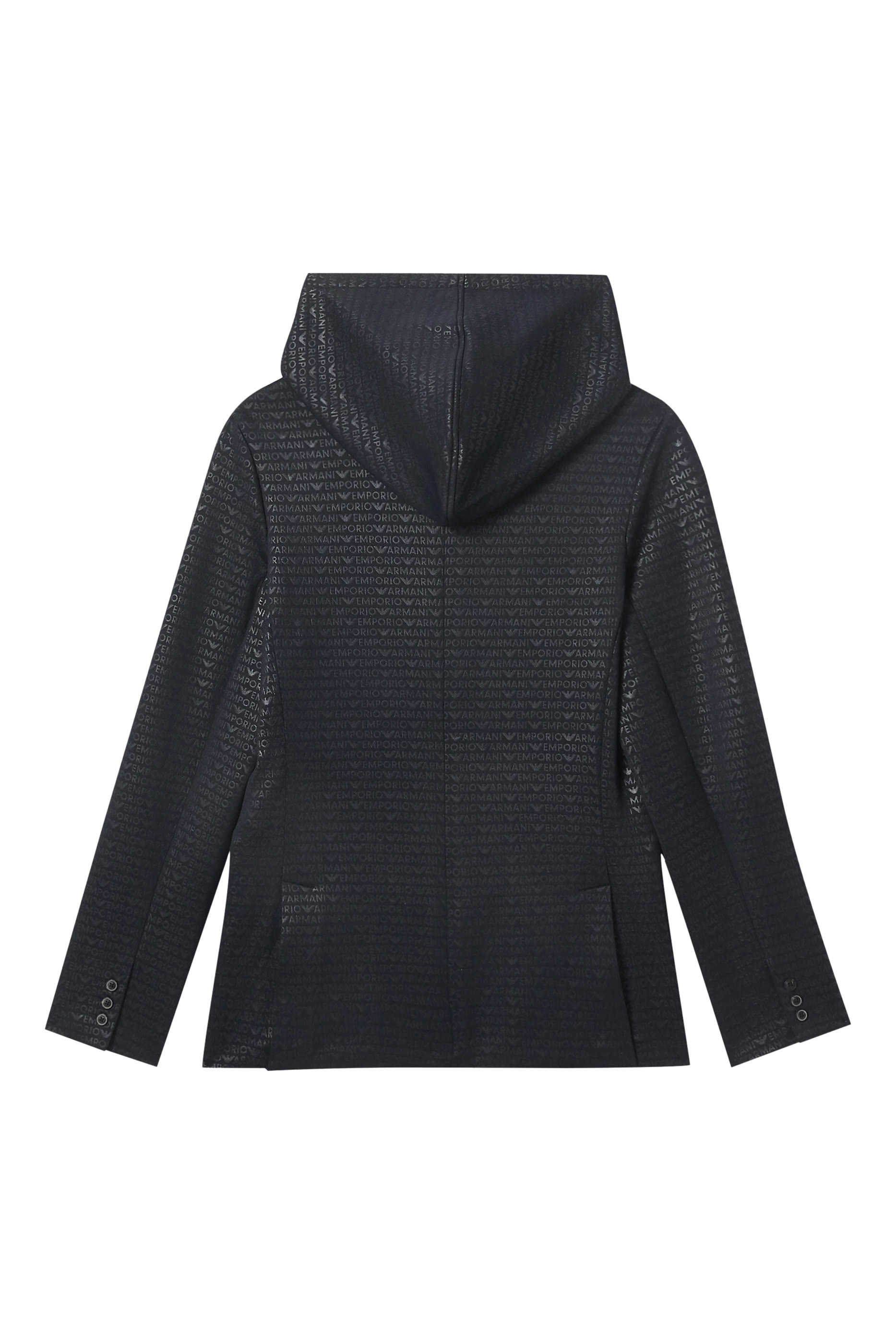 جاكيت بغطاء رأس وشعار الماركة للأطفال