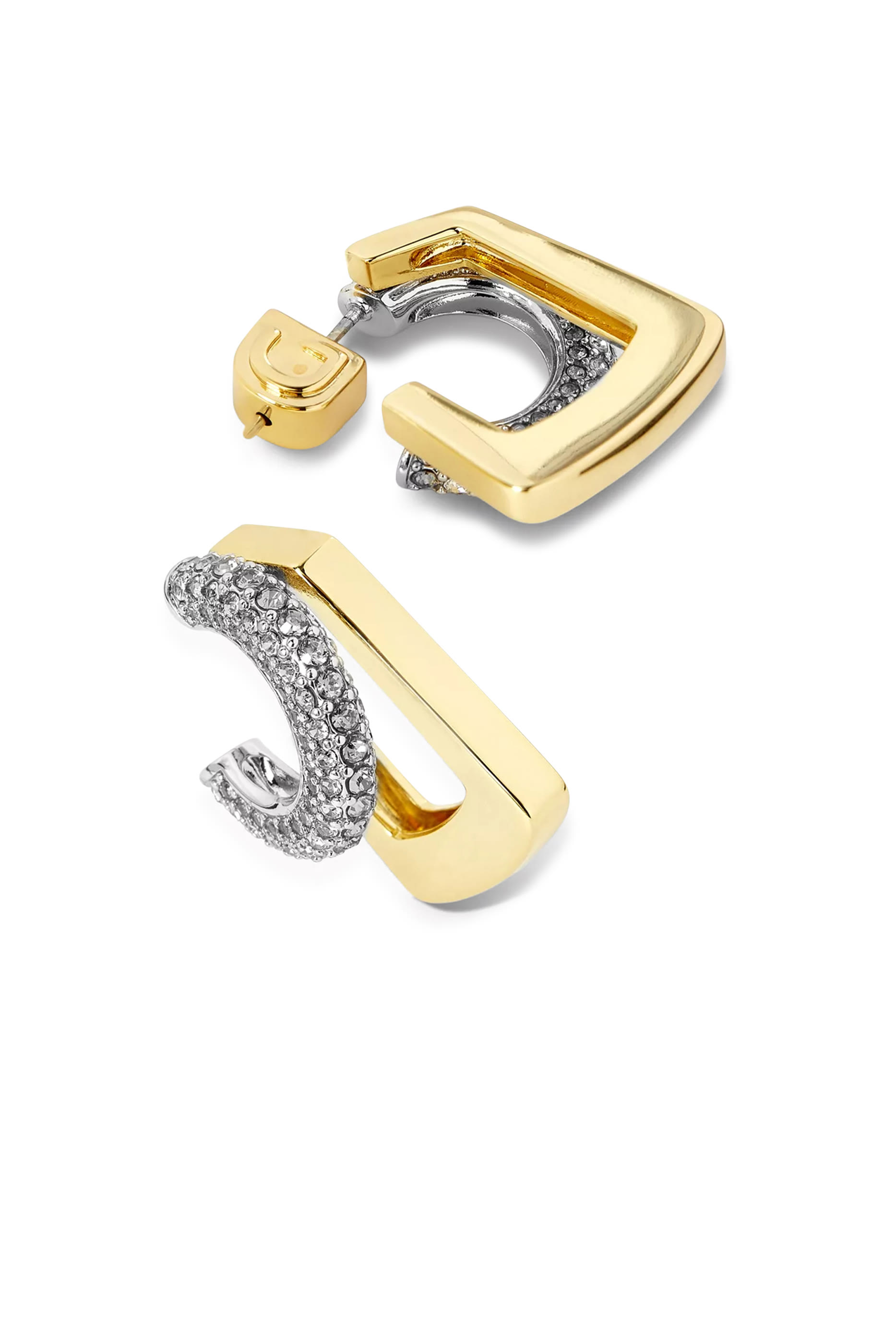 أقراط تينا صغيرة مرصعة بكريستال بافيه، نحاس مطلي بذهب عيار 12