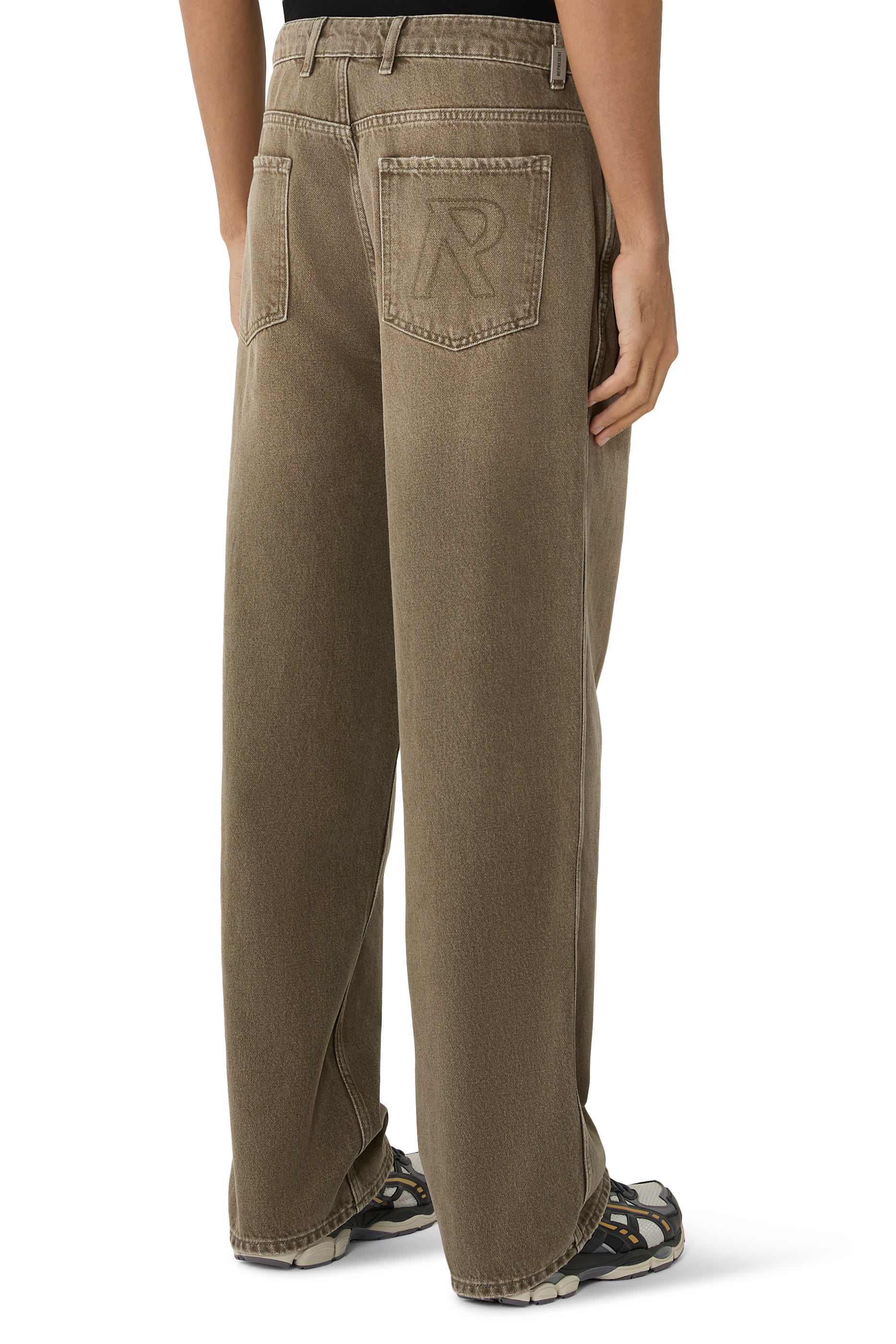 بنطال ار3 فضفاض دنيم