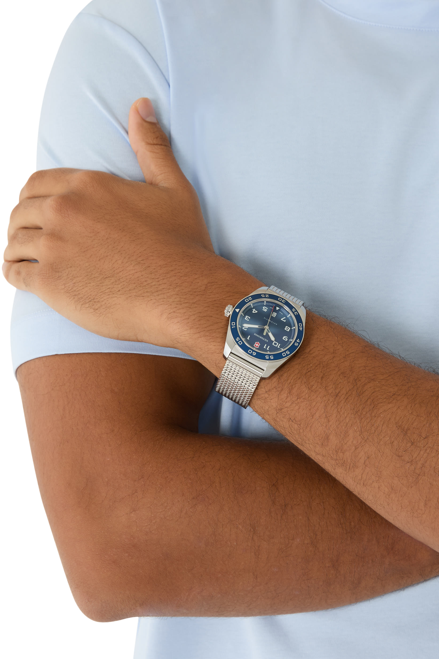 طقم ساعة أوتوماتيكية وسكين الجيش السويسري 