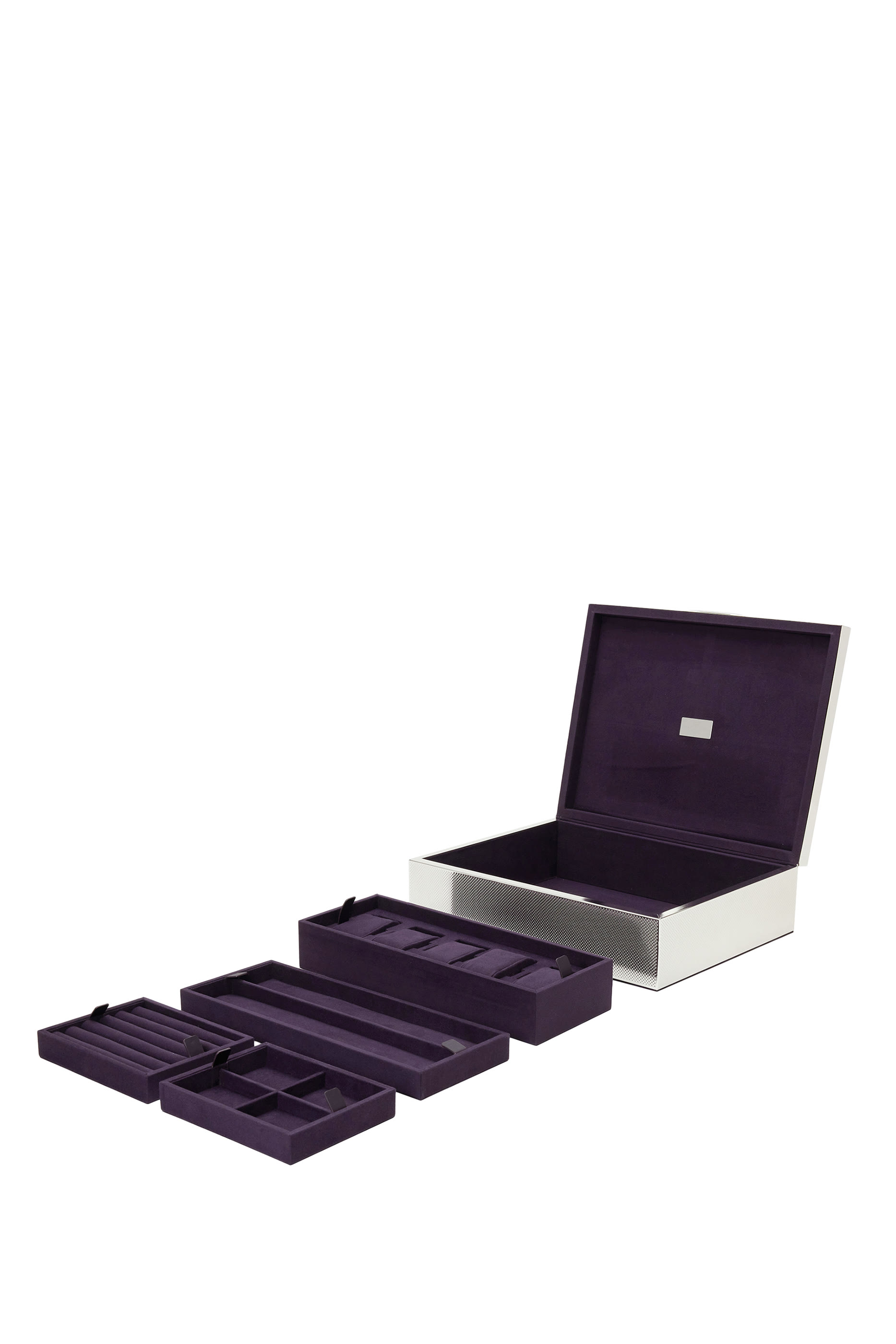 علبة ليغاسي كبيرة للمجوهرات والساعات فضة