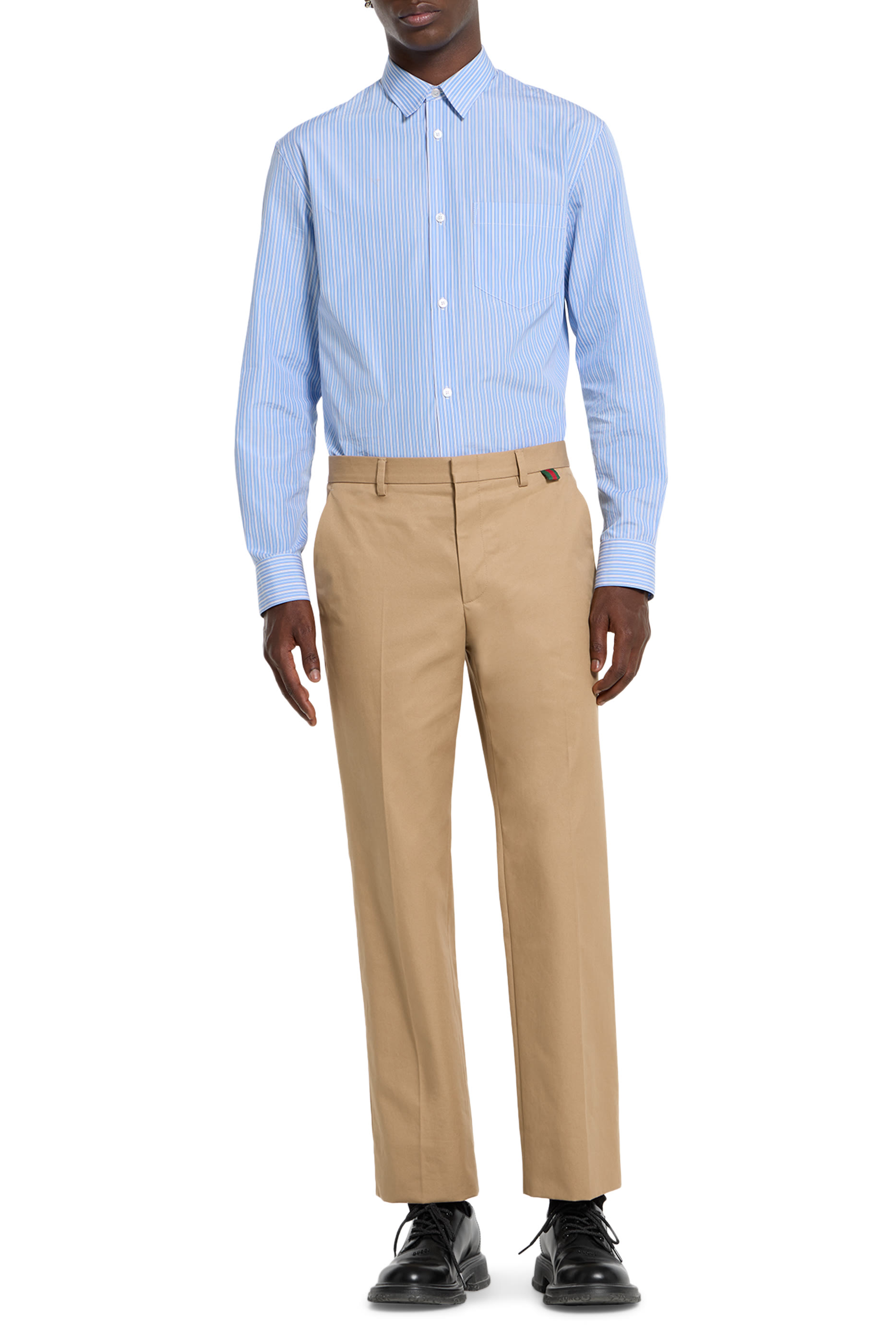 بنطال بشريط ويب حرير تويل