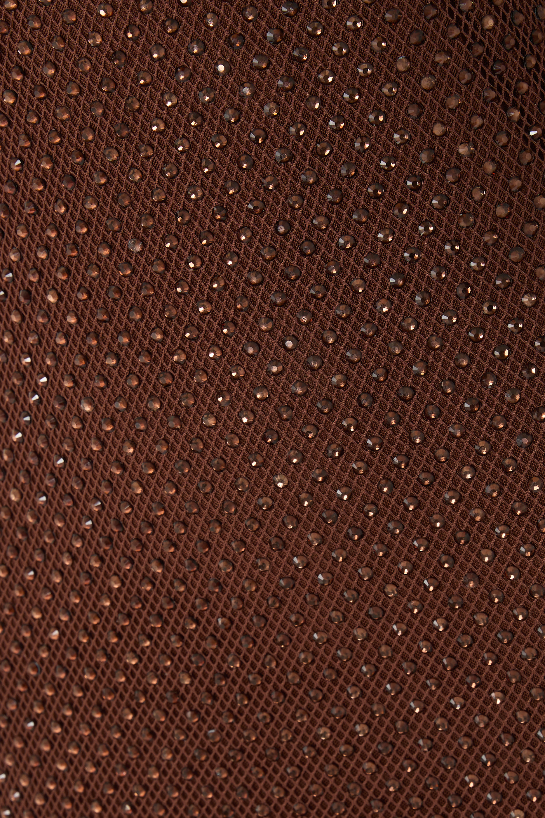 فستان طويل مرصع بأحجار الراين قماش شبكي