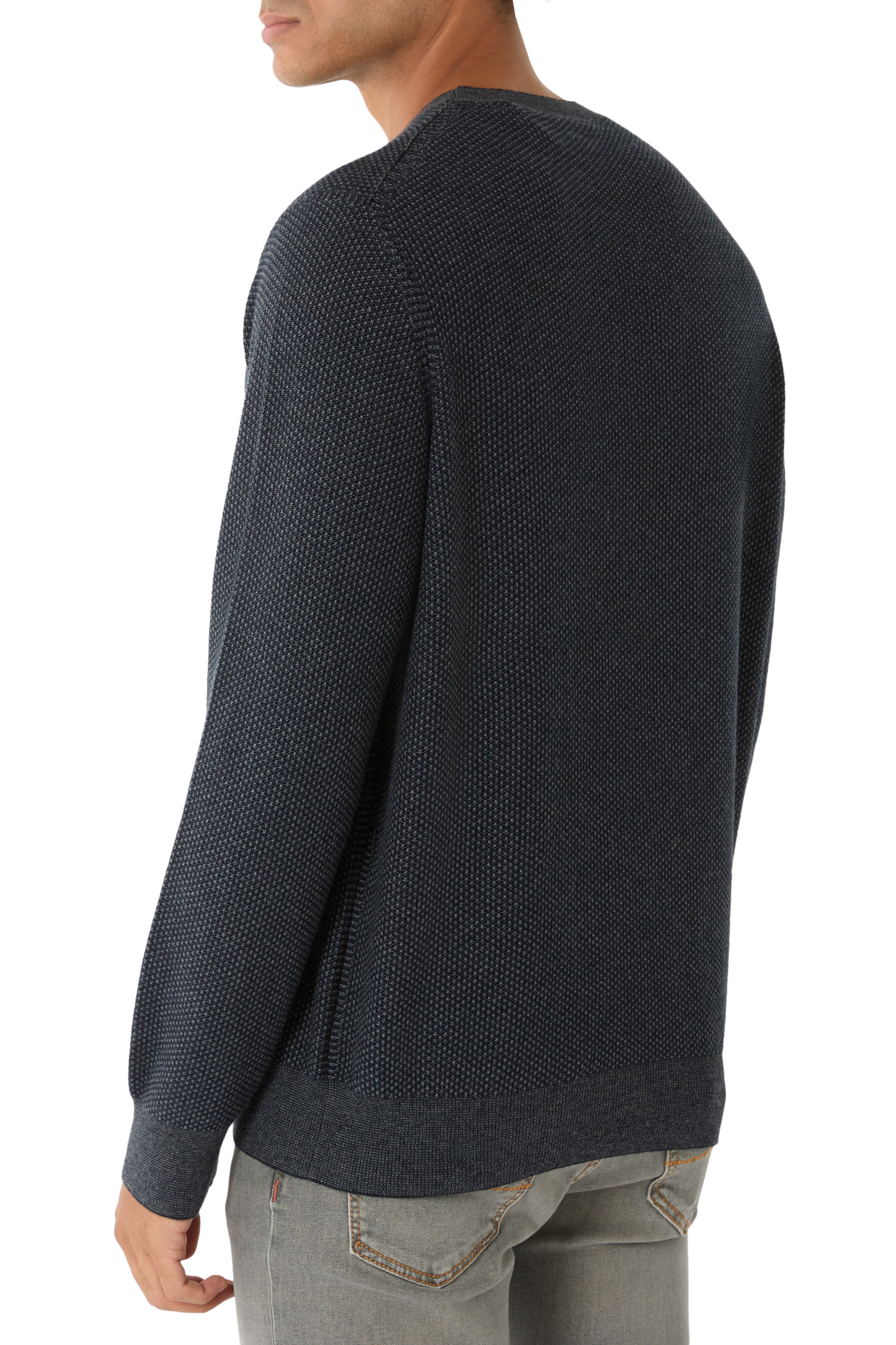 كنزة جيو جاكار بياقة ضيقة مزيج صوف