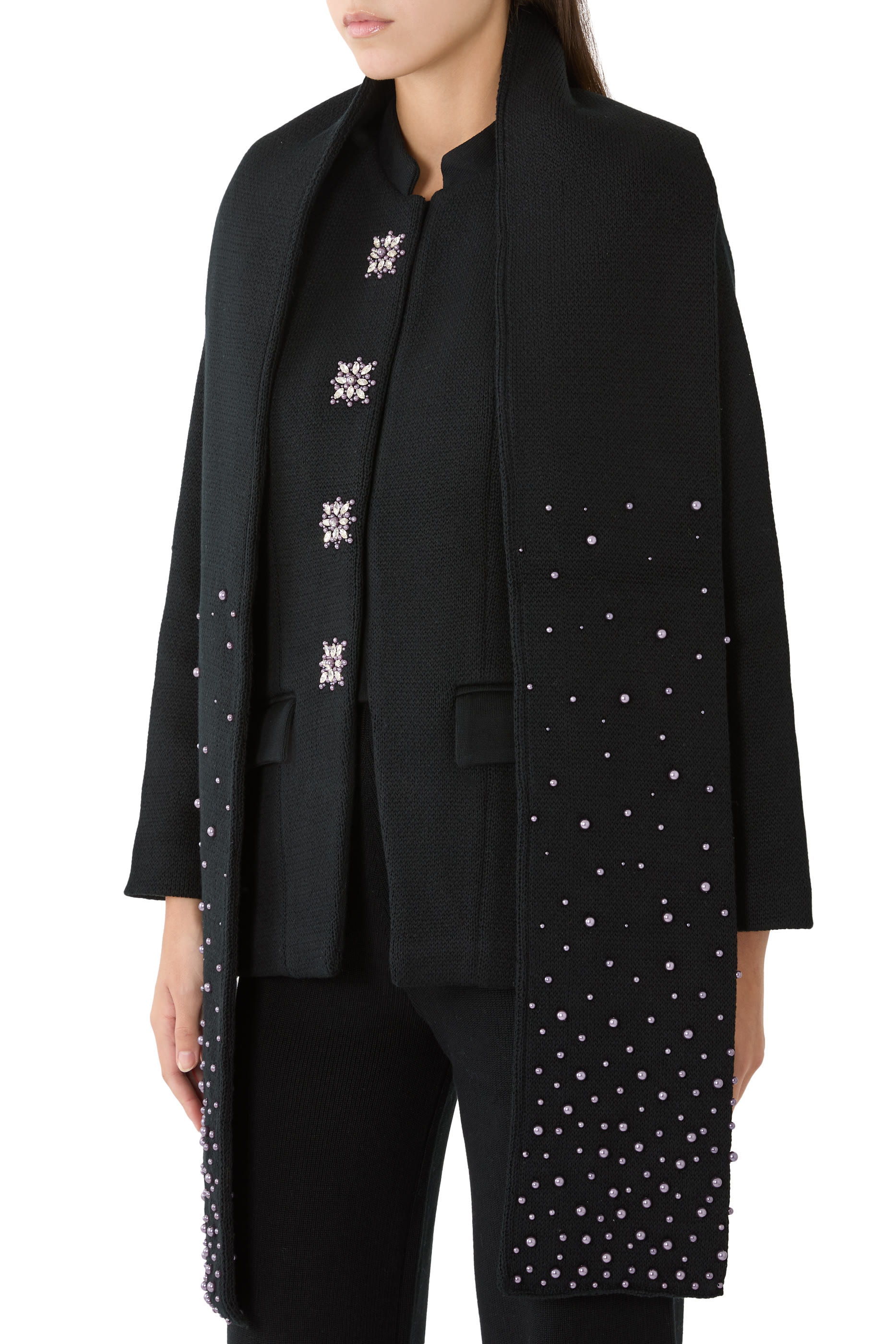 Button-Detail Nehru Collar Jacket