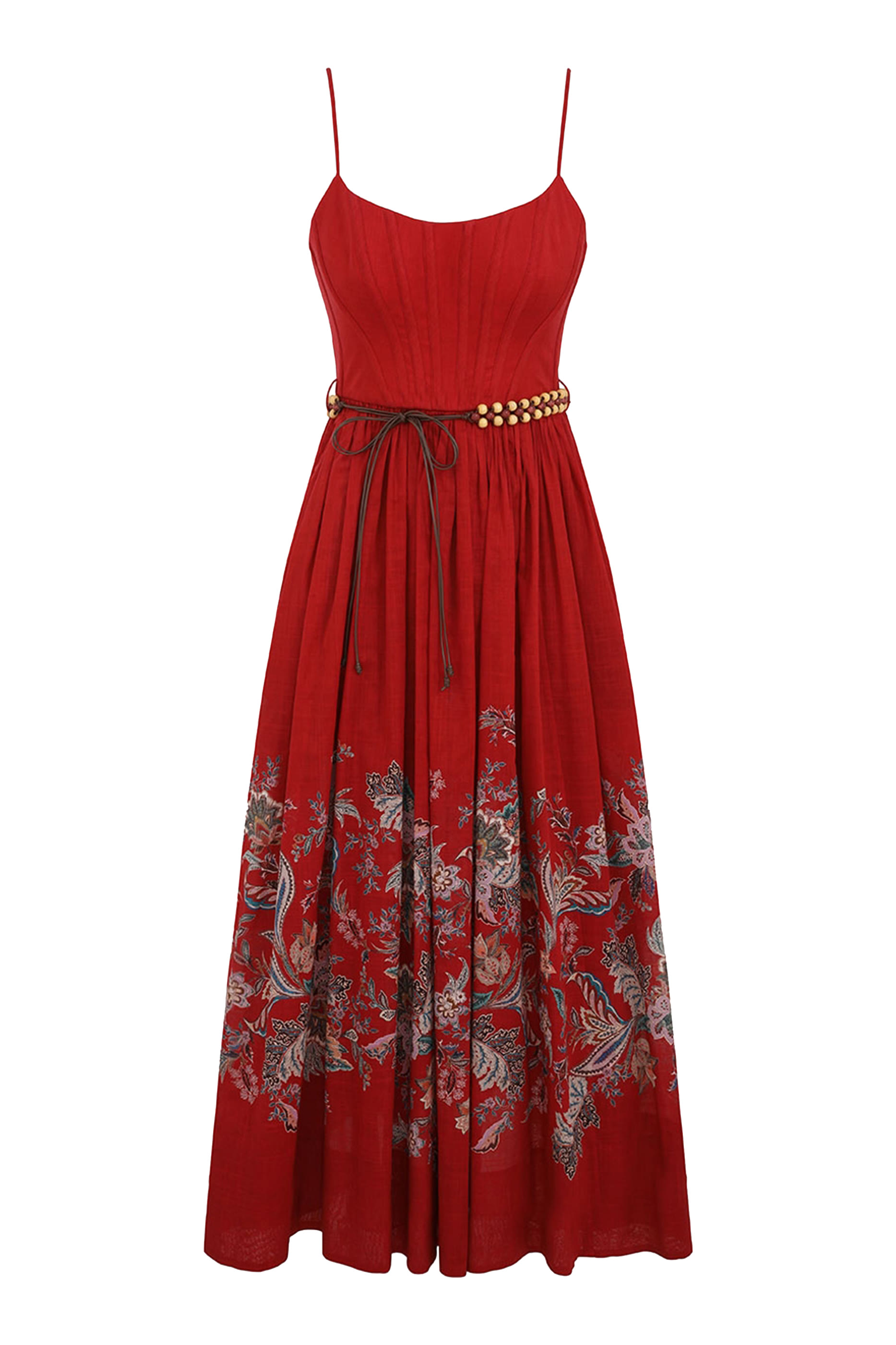 فستان ريانون متوسط الطول بصدرية كورسيه