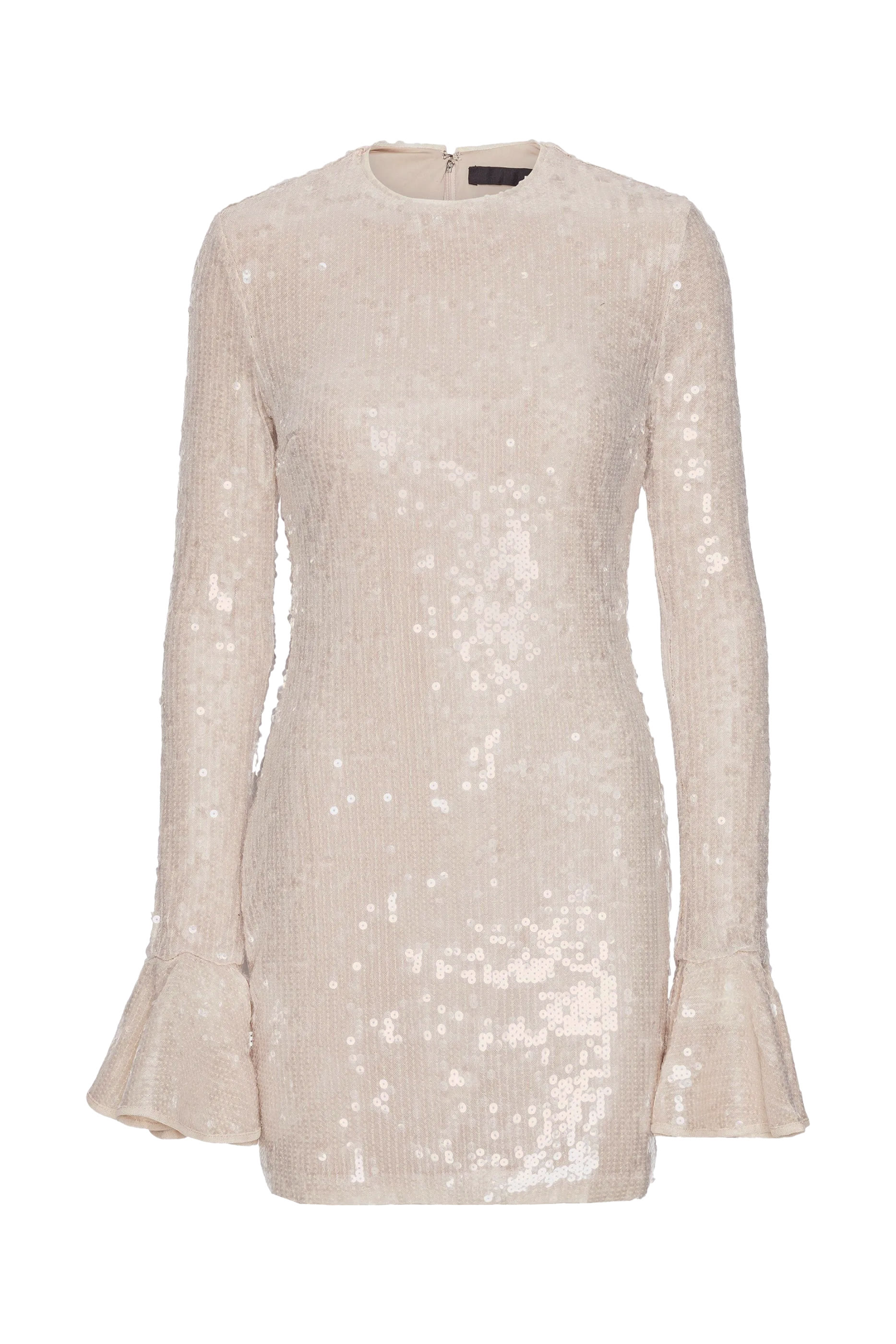 فستان قصير مزين بترتر