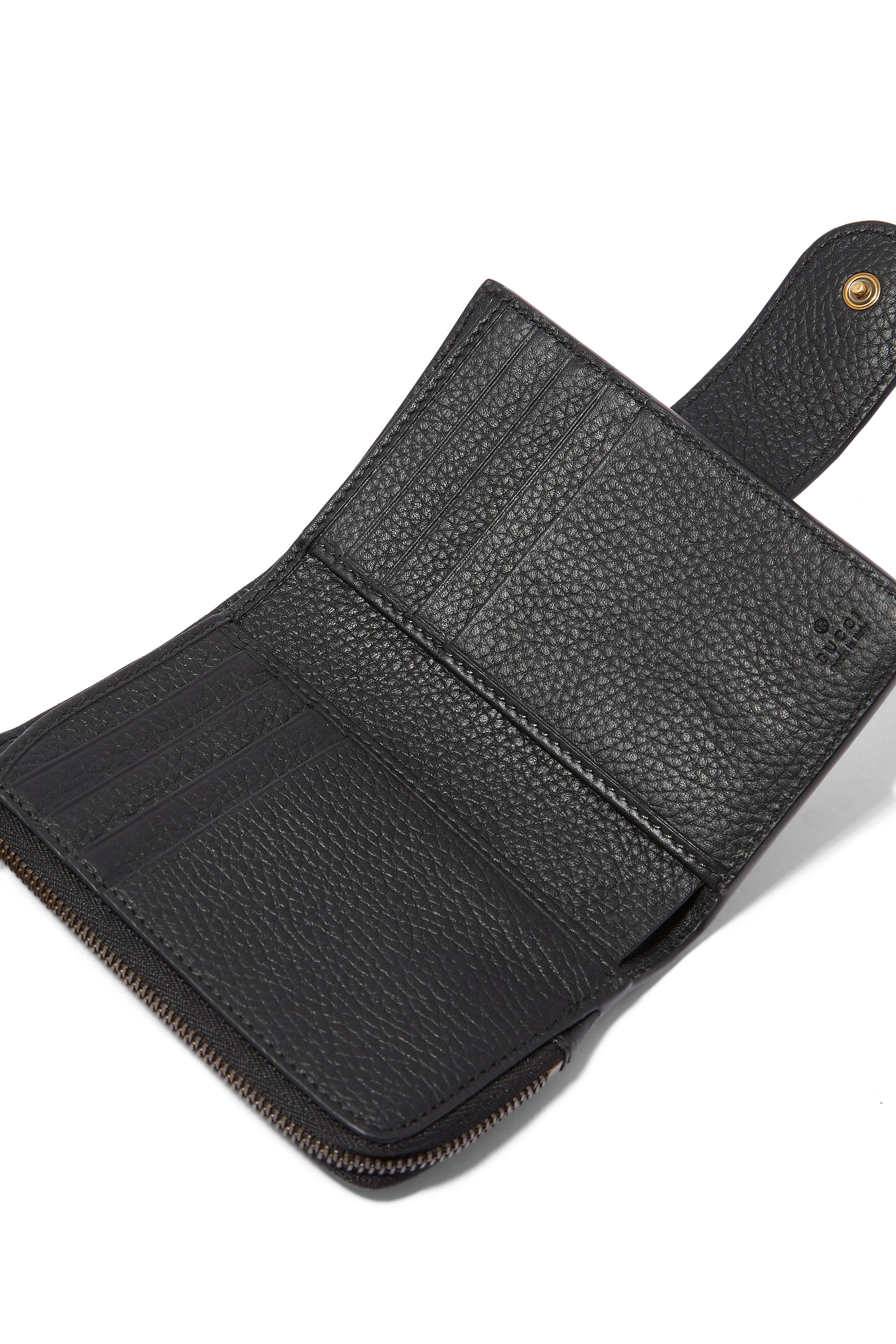 محفظة متوسطة بحروف شعار الماركة مزدوجة