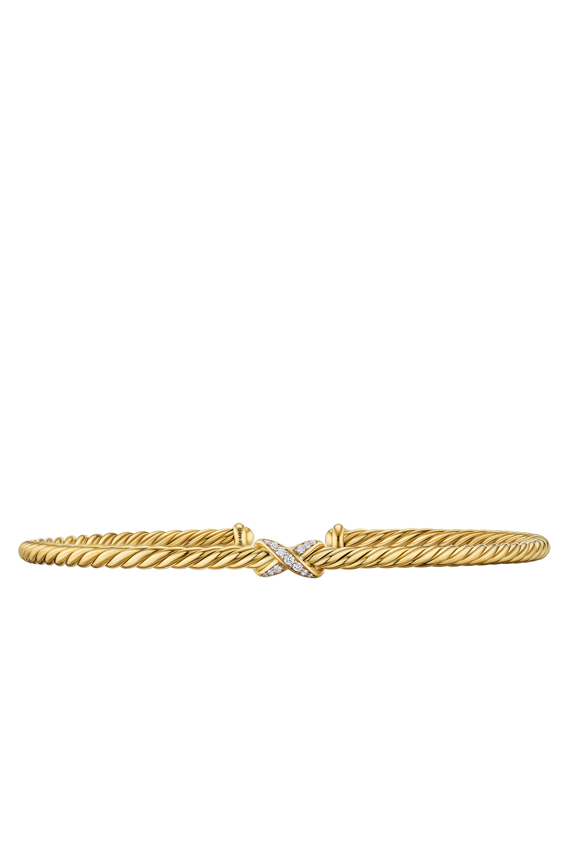 Micro Cablespira&reg; Flex X Bracelet, 18K Yellow Gold & Diamonds